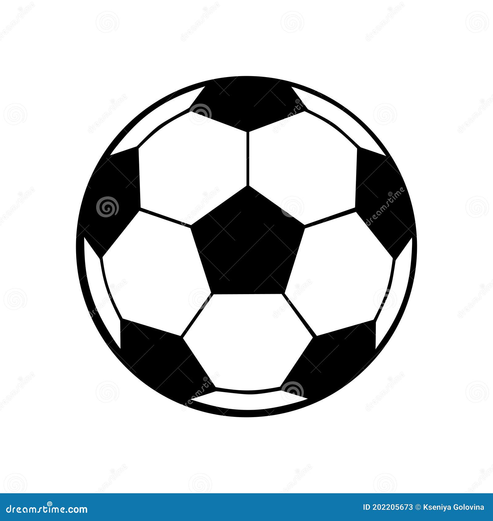 Soccer Ball, Black and White Isolated Image Stock Vector Illustration of competition, hexagon