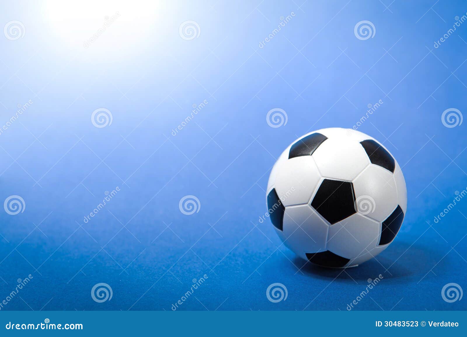 Soccer Ball Blue Background