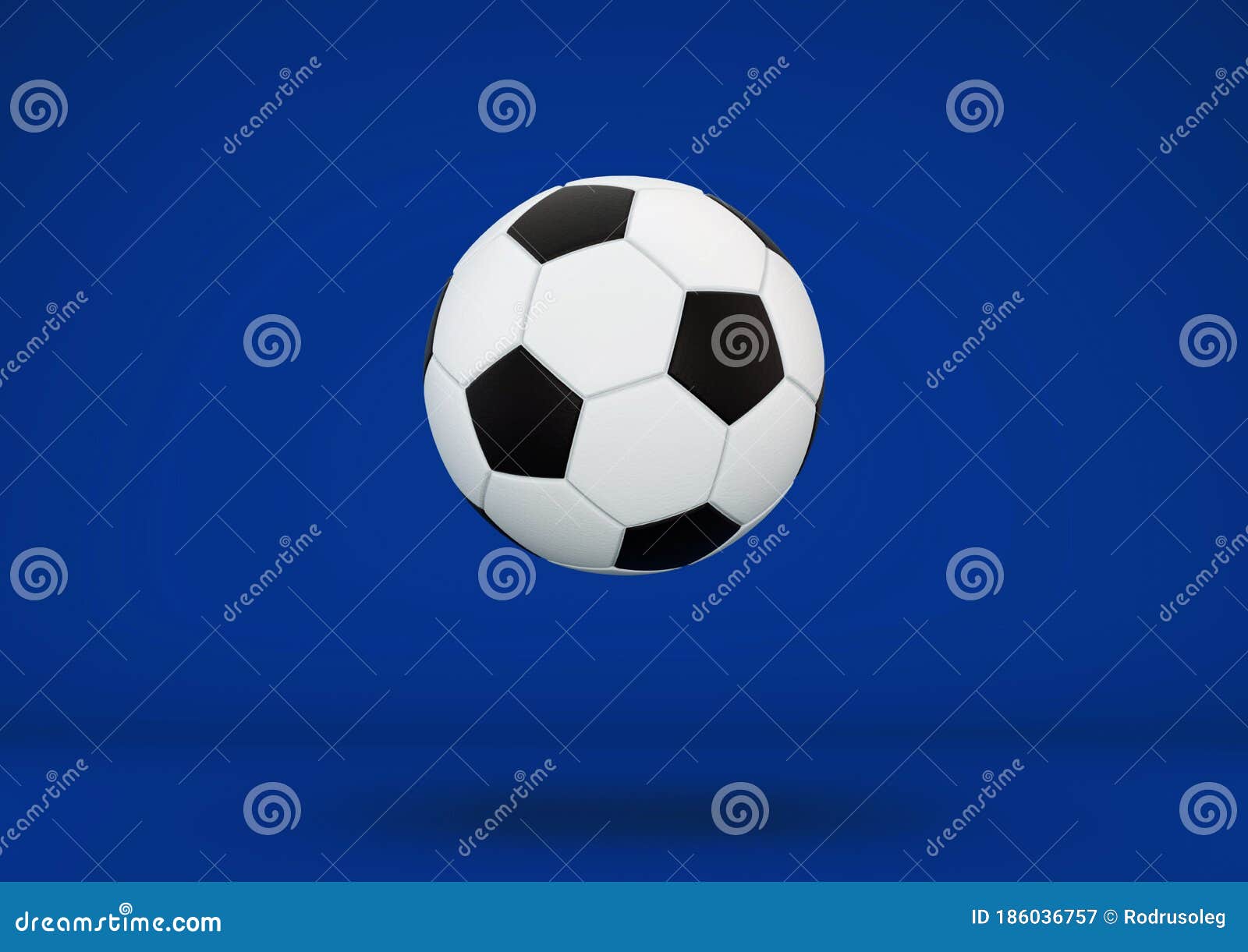Soccer Ball on Blue Background Stock Illustration Illustration of