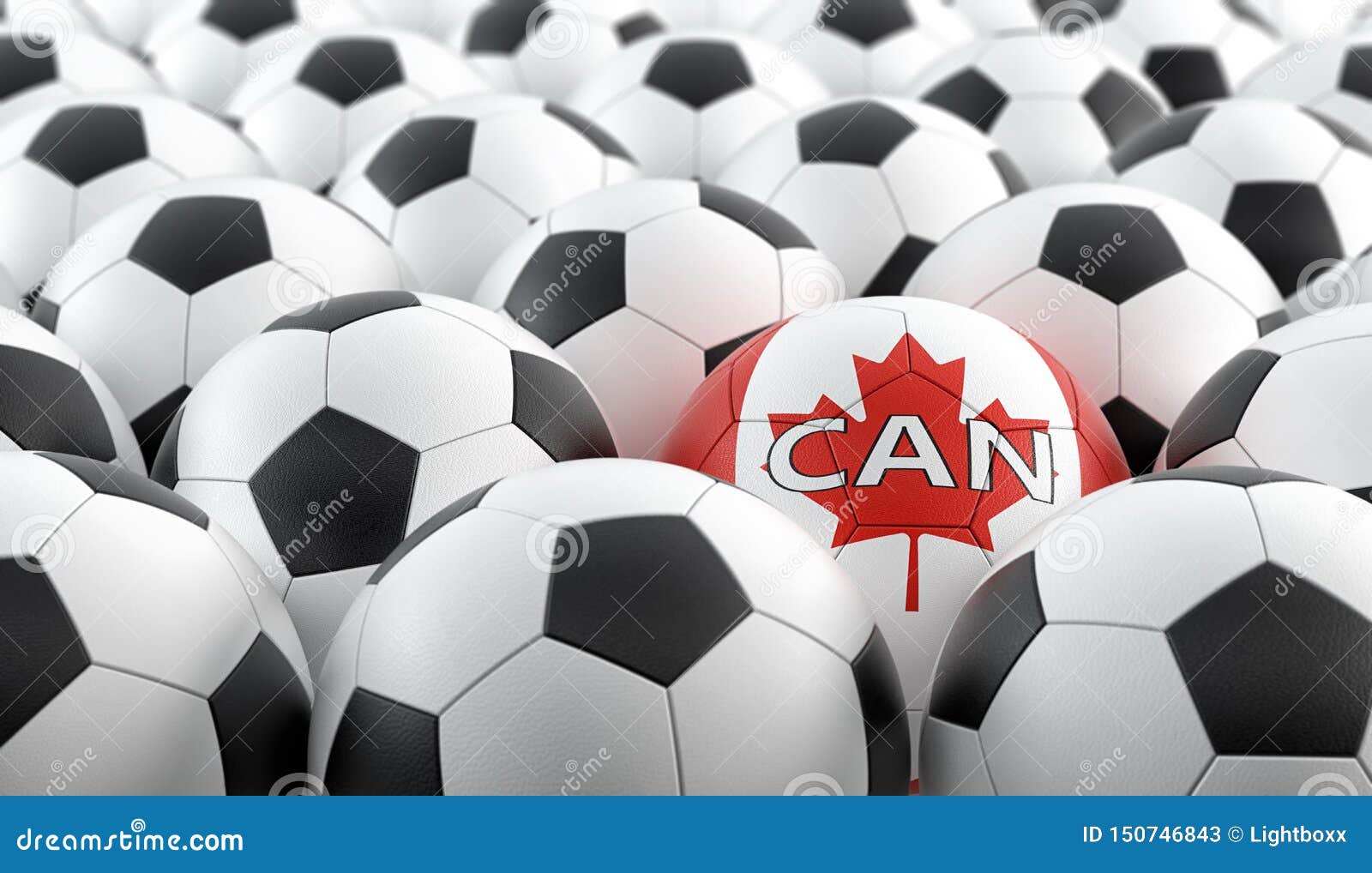 Soccer Ball in Canada National Colors Stock Illustration Illustration