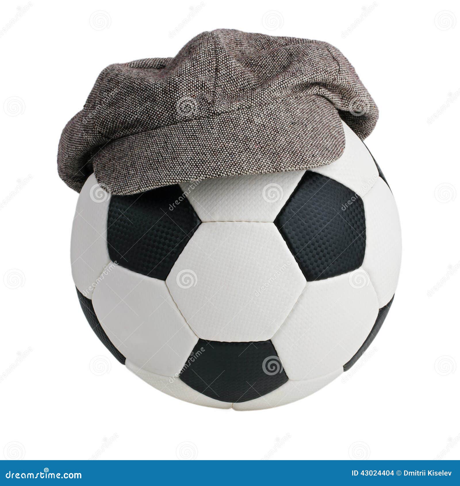 Soccer ball with a cap stock photo. Image of game, sphere 43024404