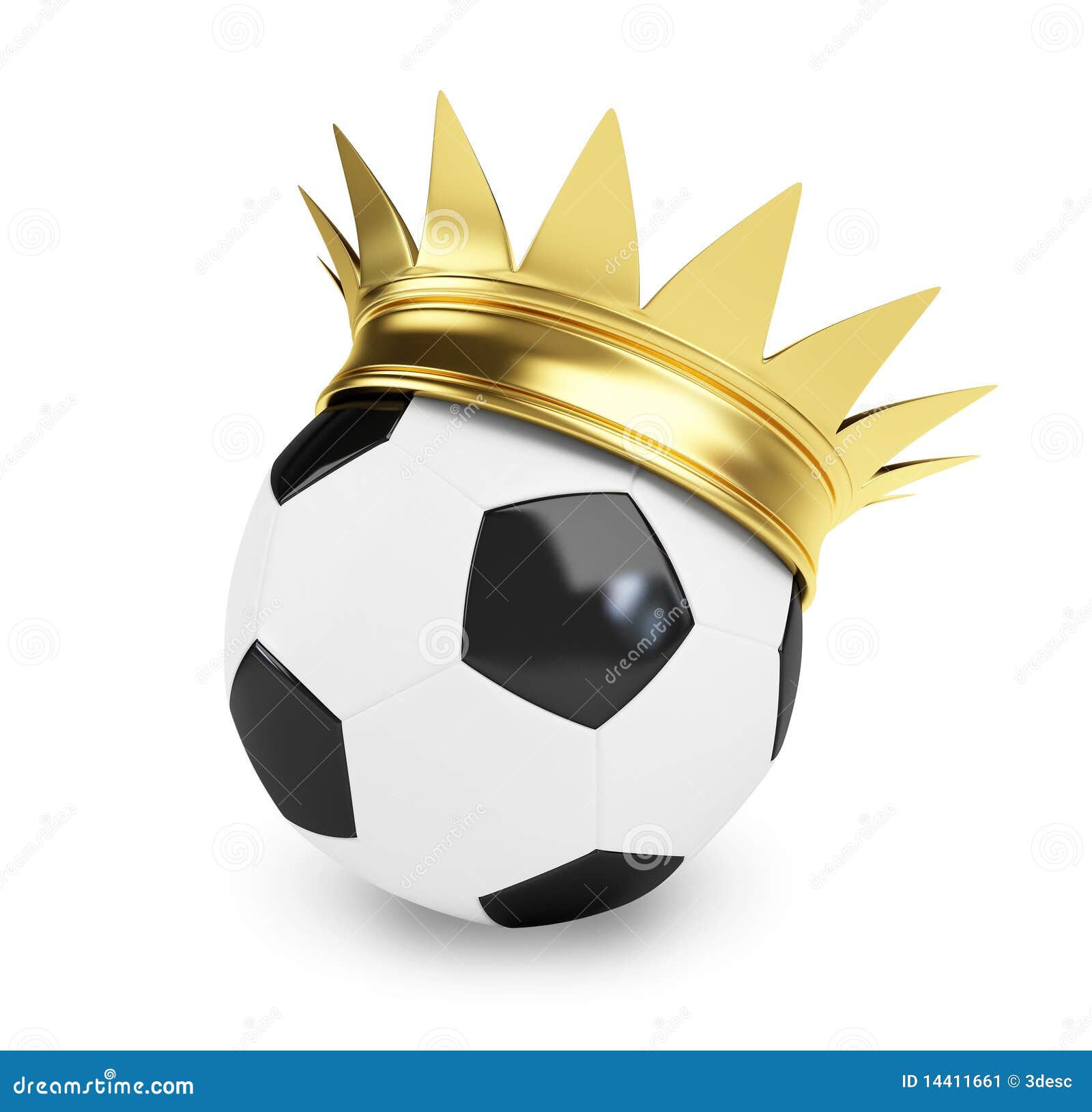 Soccer ball crown stock illustration. Illustration of gold 14411661