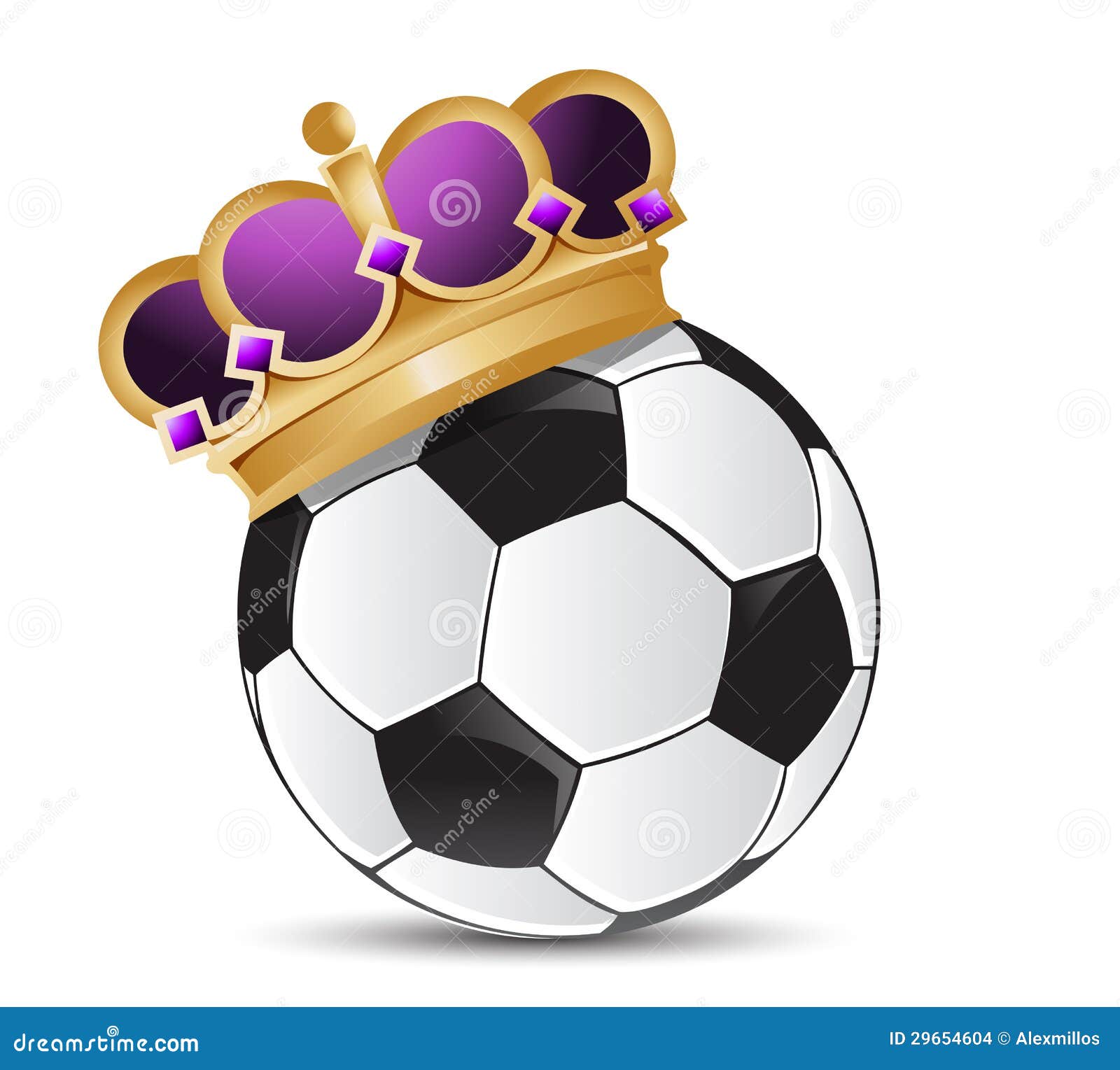 Soccer ball with a crown stock illustration. Illustration of champion