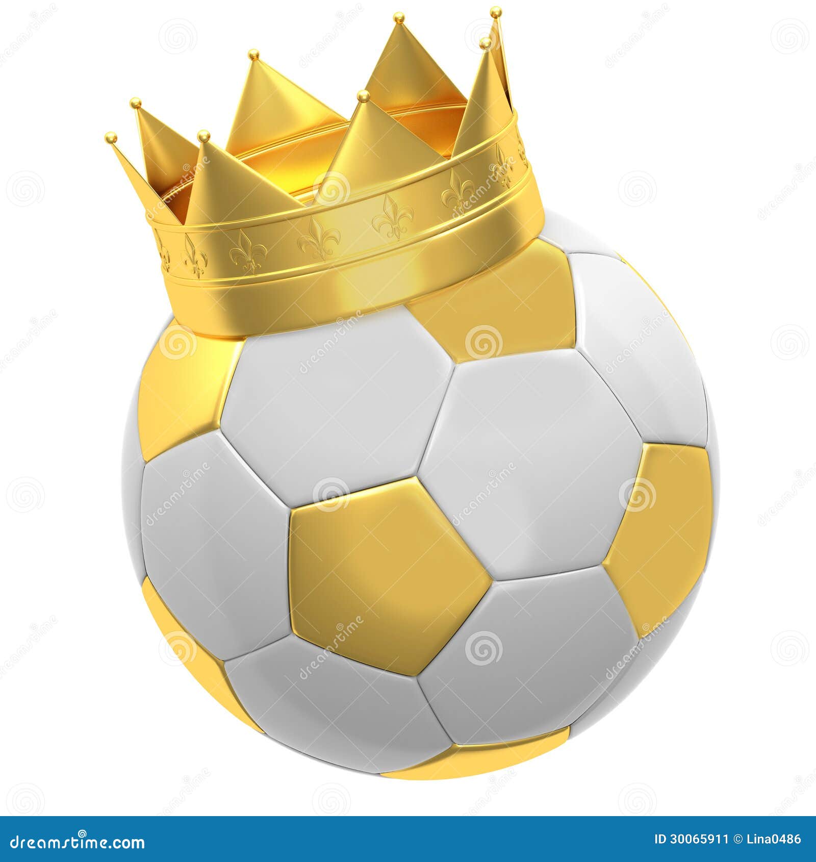Soccer ball with crown stock illustration. Image of isolated 30065911