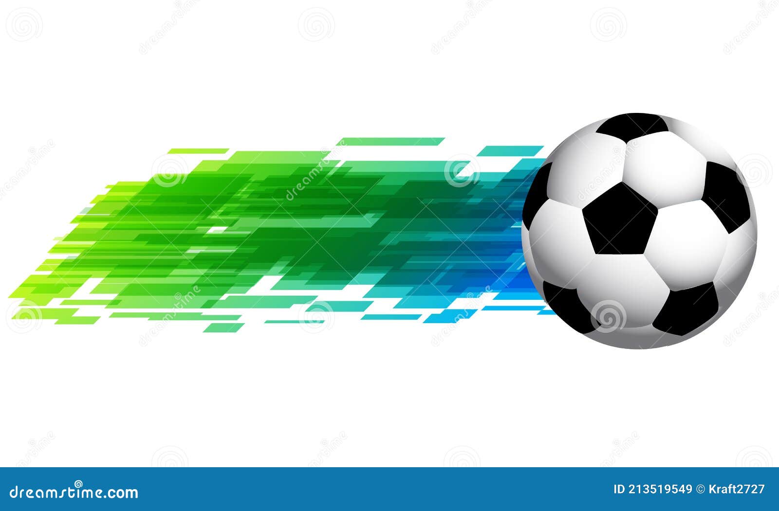 soccer ball on digitalized stripes background