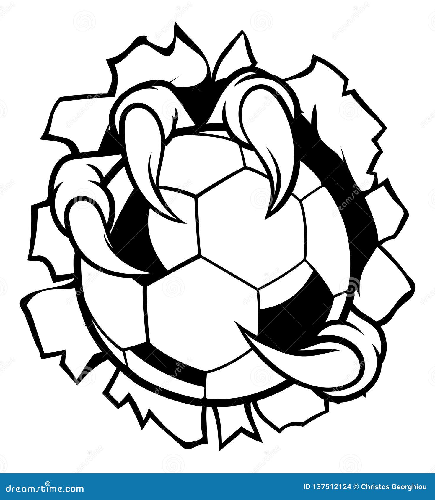 soccer ball eagle claw talons ripping background