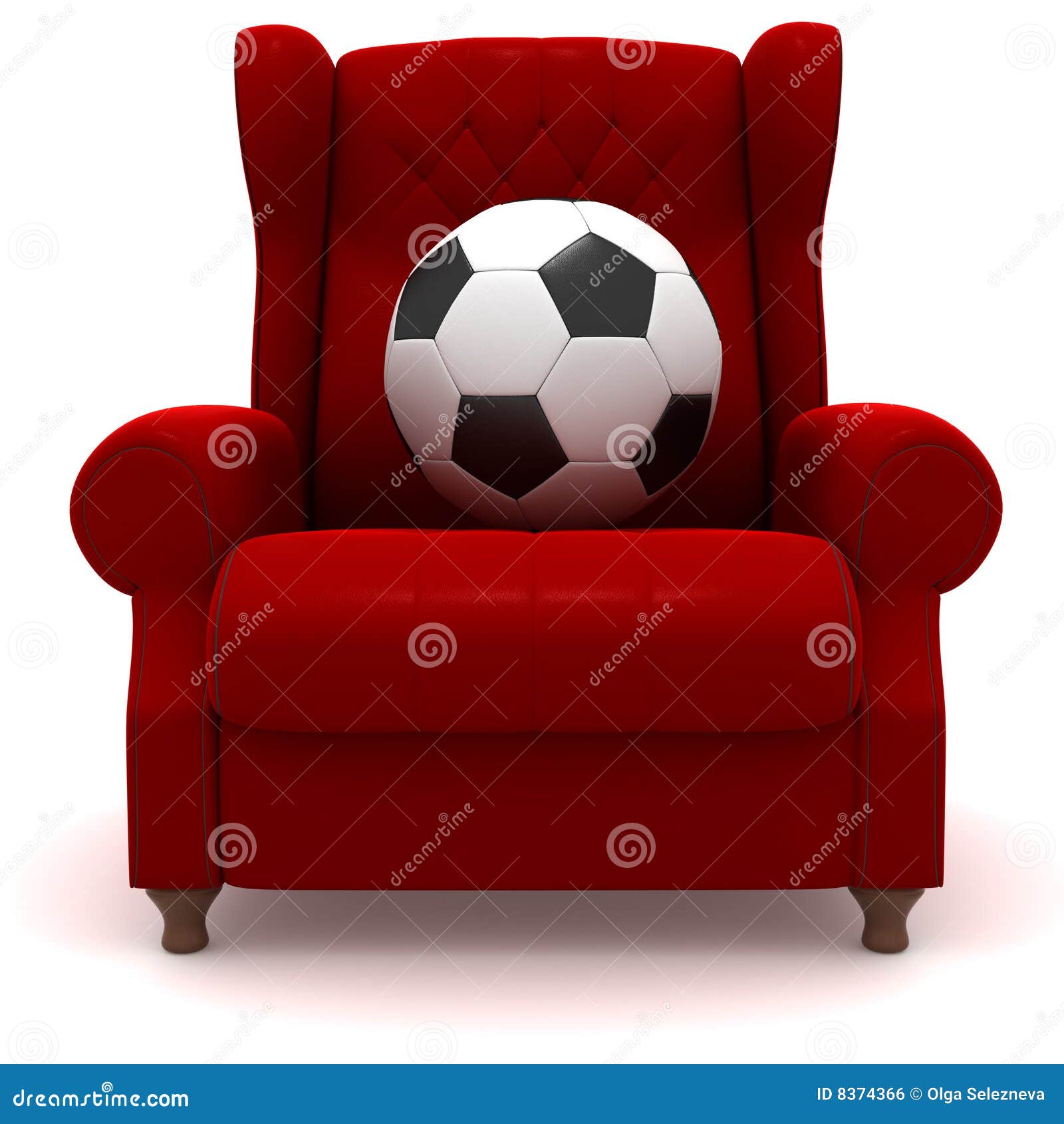 Soccer Ball In Easy Chair Royalty Free Stock Image - Image: 8374366