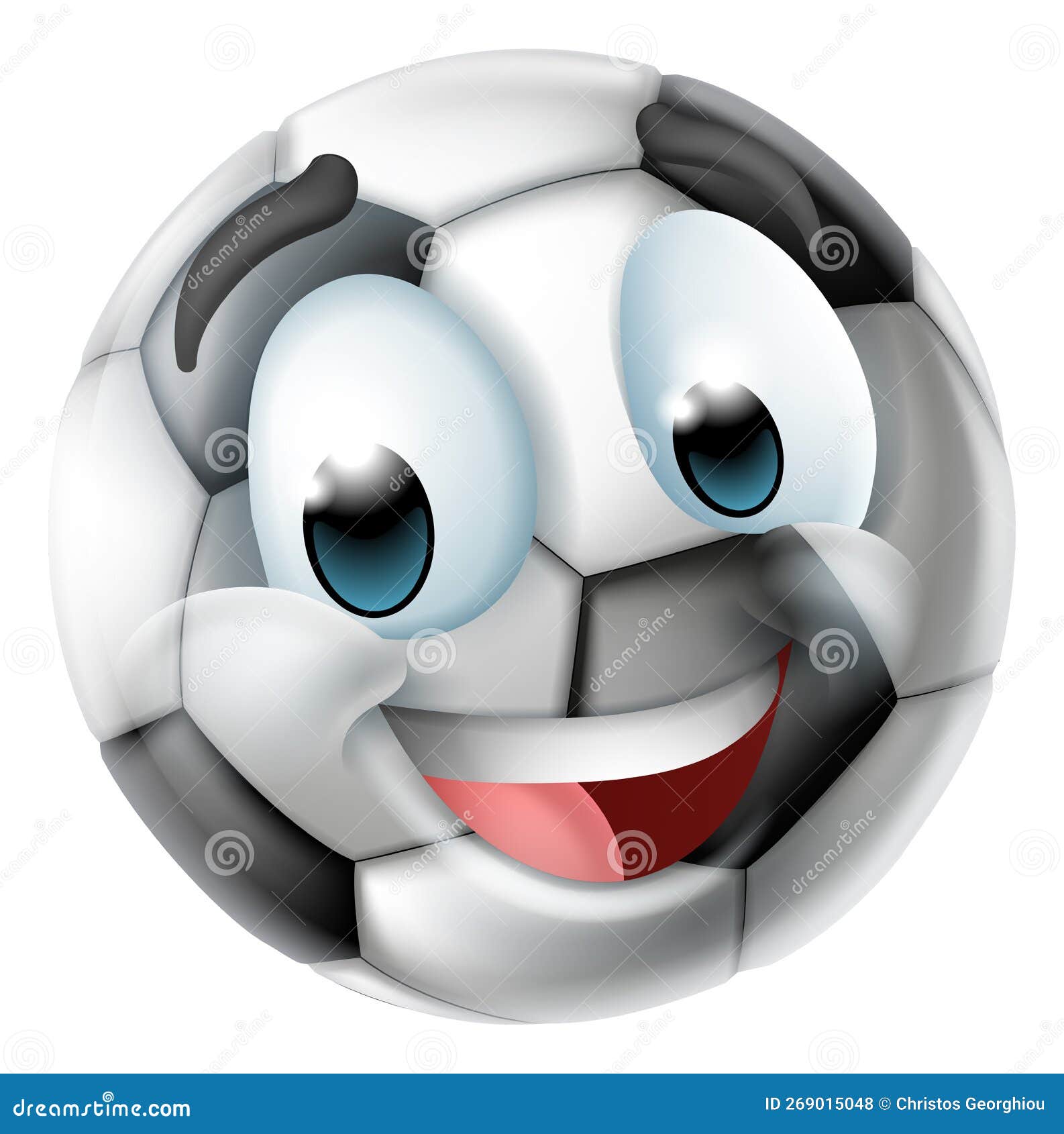 Soccer Ball Emoticon Face Emoji Cartoon Icon Stock Vector Image Art ...