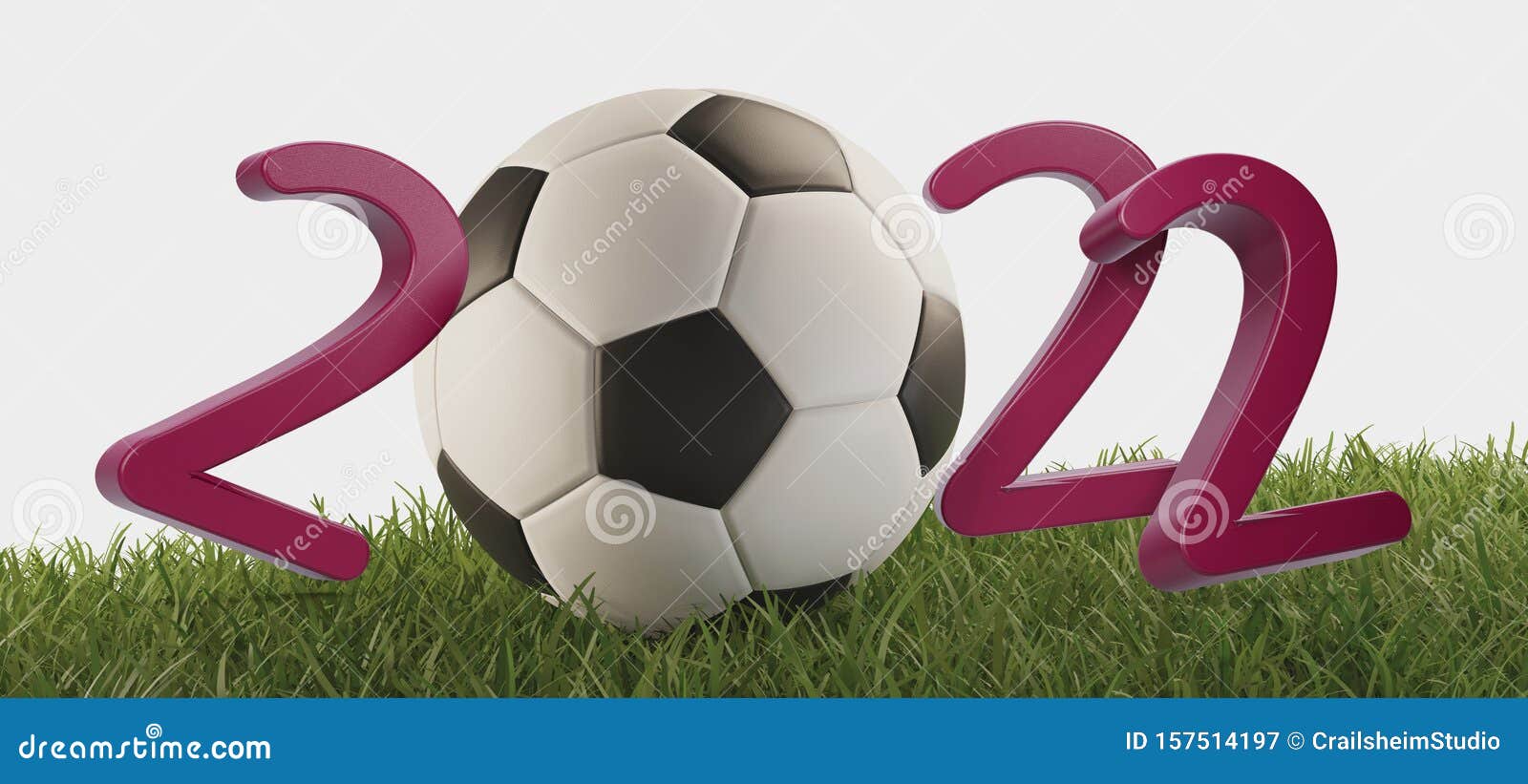 2022-soccer-ball-fine-letters-on-green-soccer-field-3d-illustration