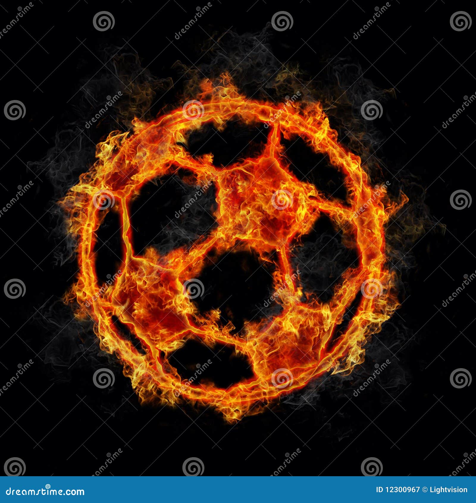 Soccer Ball on Fire stock illustration. Illustration of illustration 12300967