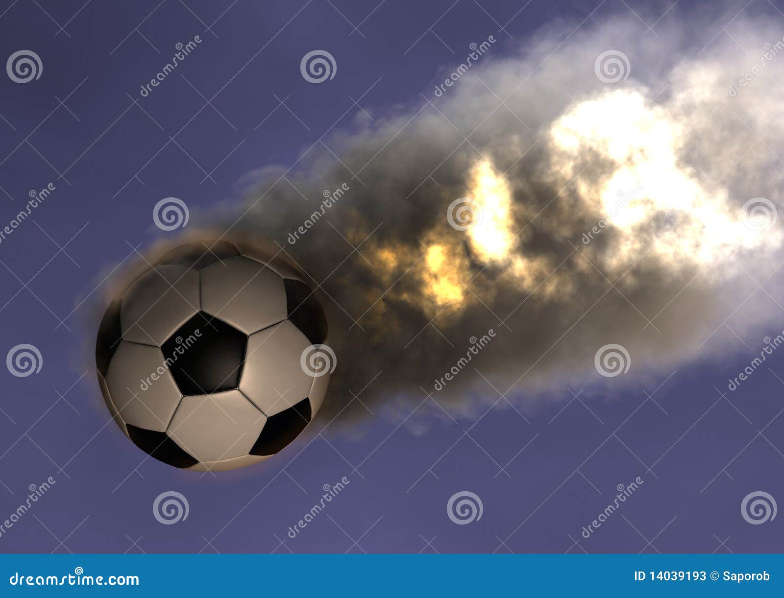 Soccer ball FireBall stock illustration. Illustration of trajectory 14039193