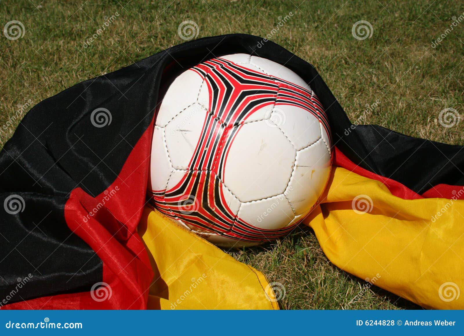 Soccer Ball in Front of a German Flag Stock Photo Image of summer