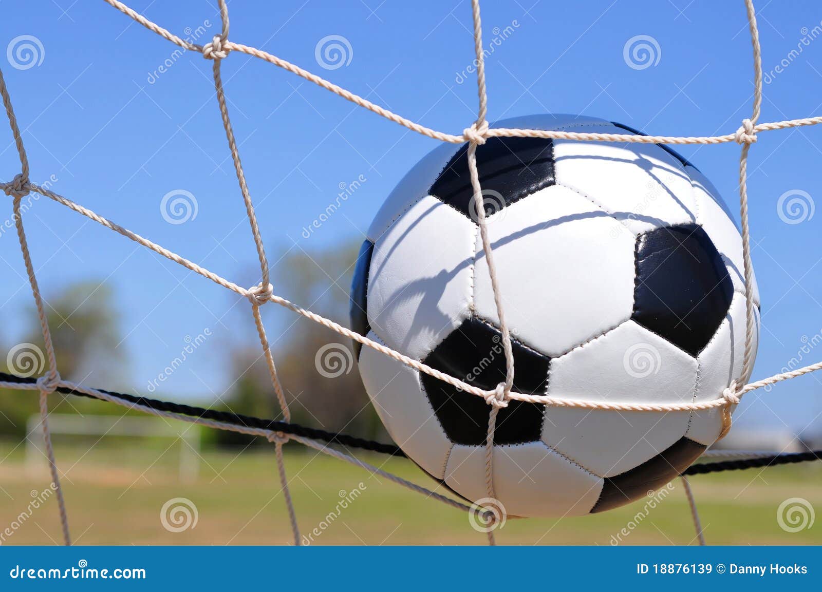 Soccer Ball in Goal stock image. Image of ball, summer 18876139