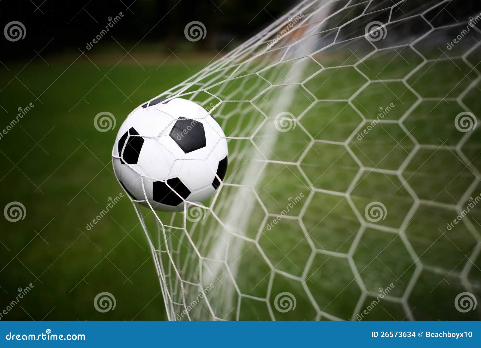 soccer ball in goal