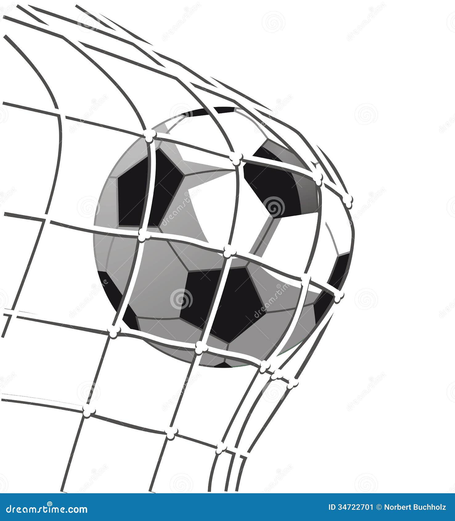 Soccer Ball Goal Stock Vector Illustration Of Hitting