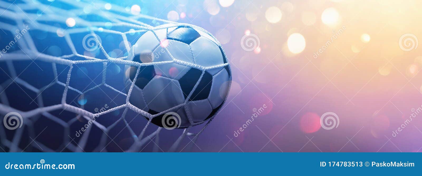 Soccer Ball In Goal Multicolor Background Stock Image Image Of Game World