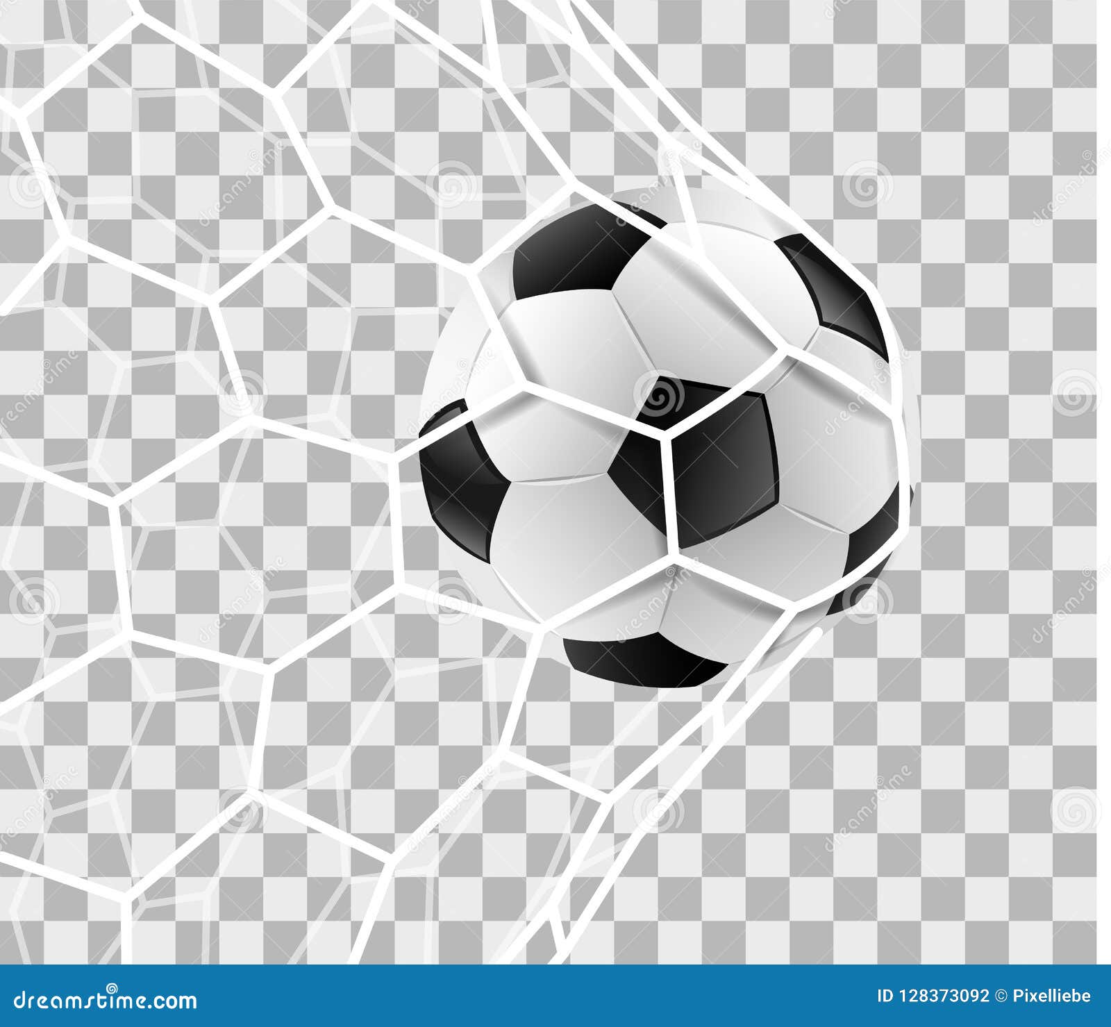 Soccer Ball In A Goal Net Isolated Vector Background Stock Vector Illustration Of Scoring Design