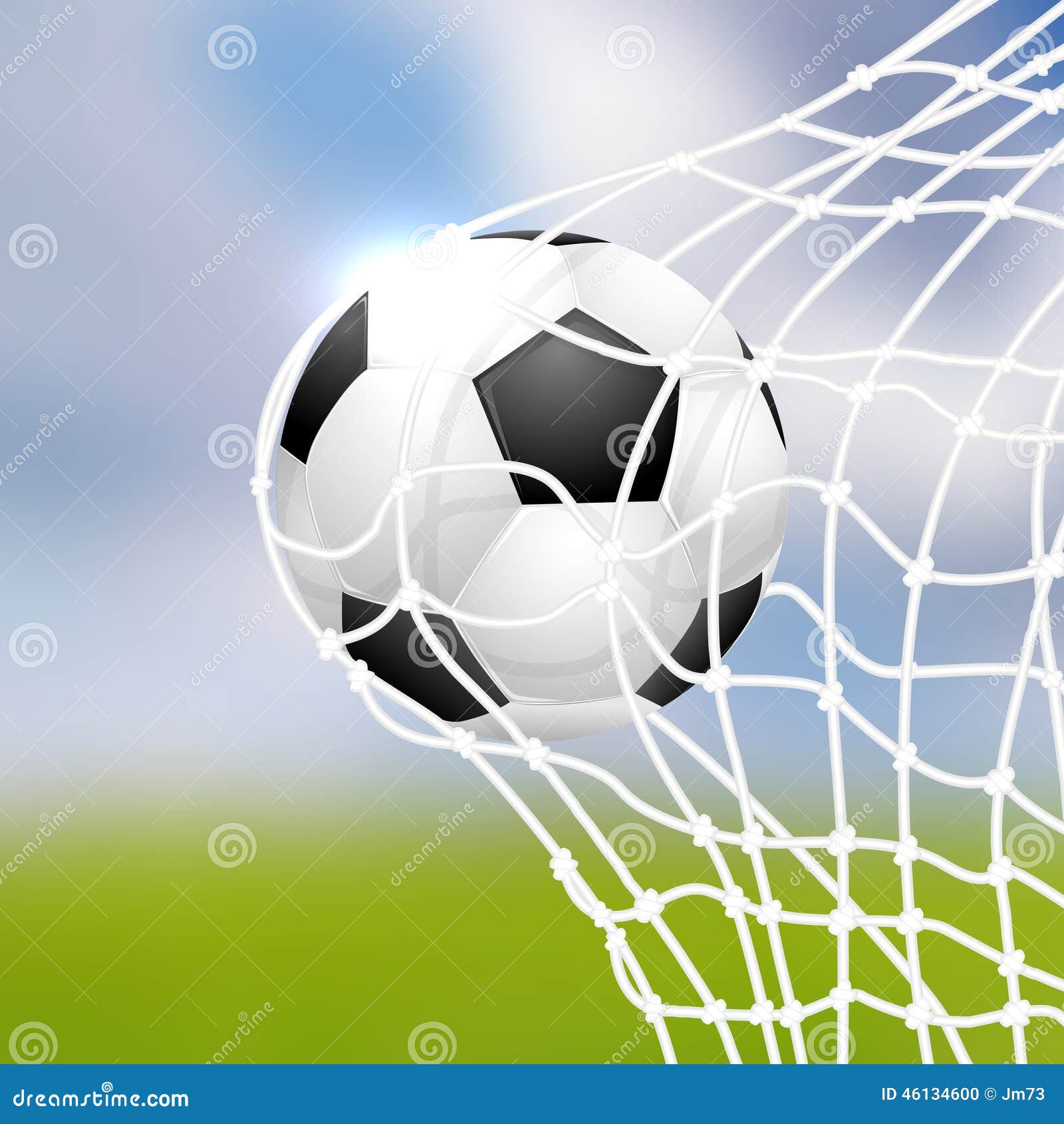 Soccer ball in goal stock vector. Illustration of node 46134600
