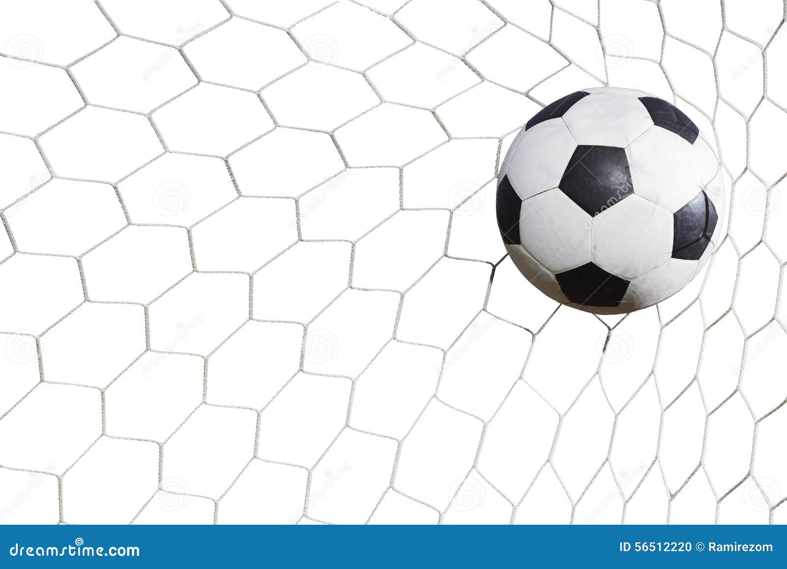 Soccer Ball in Goal on White Stock Photo Image of line, crash 56512220
