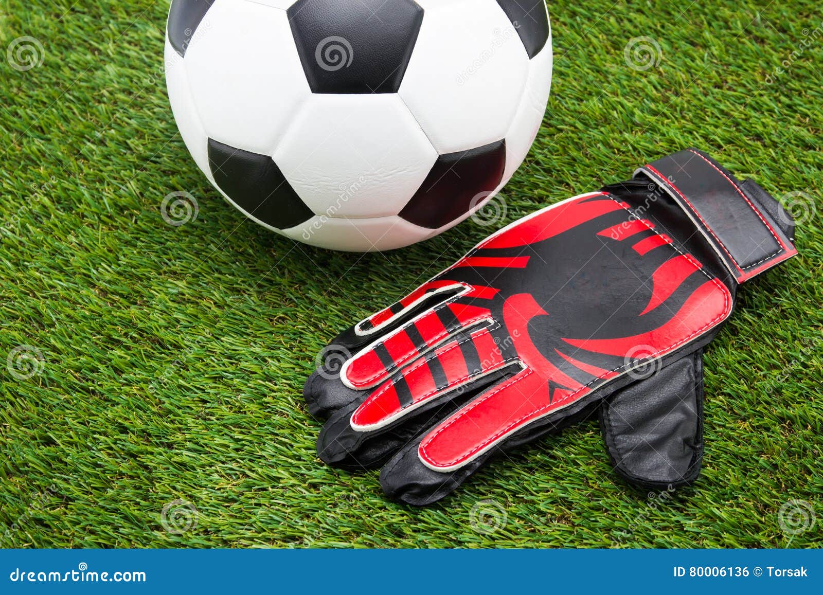 Soccer Ball and Goalkeeper Gloves Stock Photo Image of play