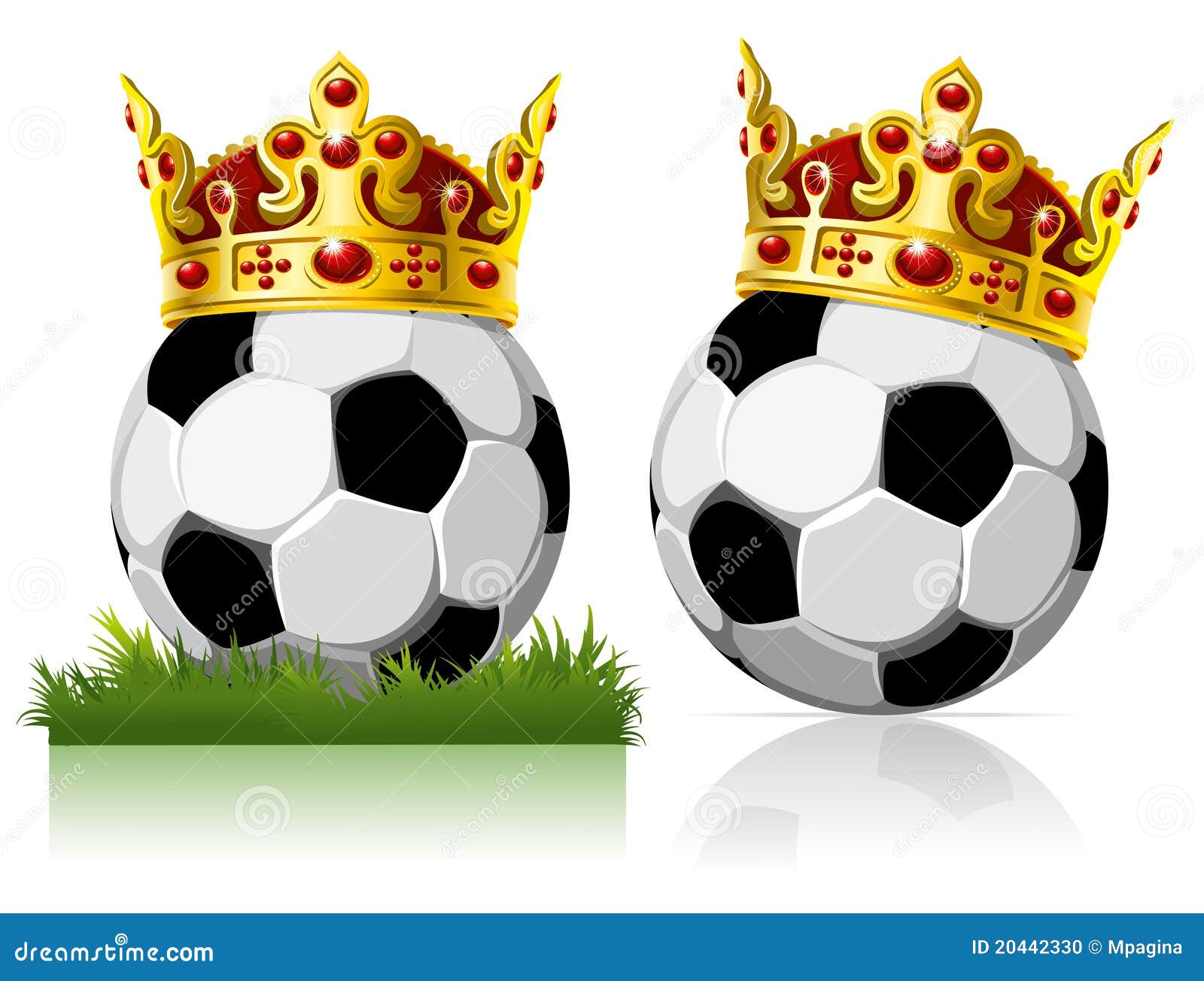 Soccer Ball with a Golden Crown Stock Vector Illustration of