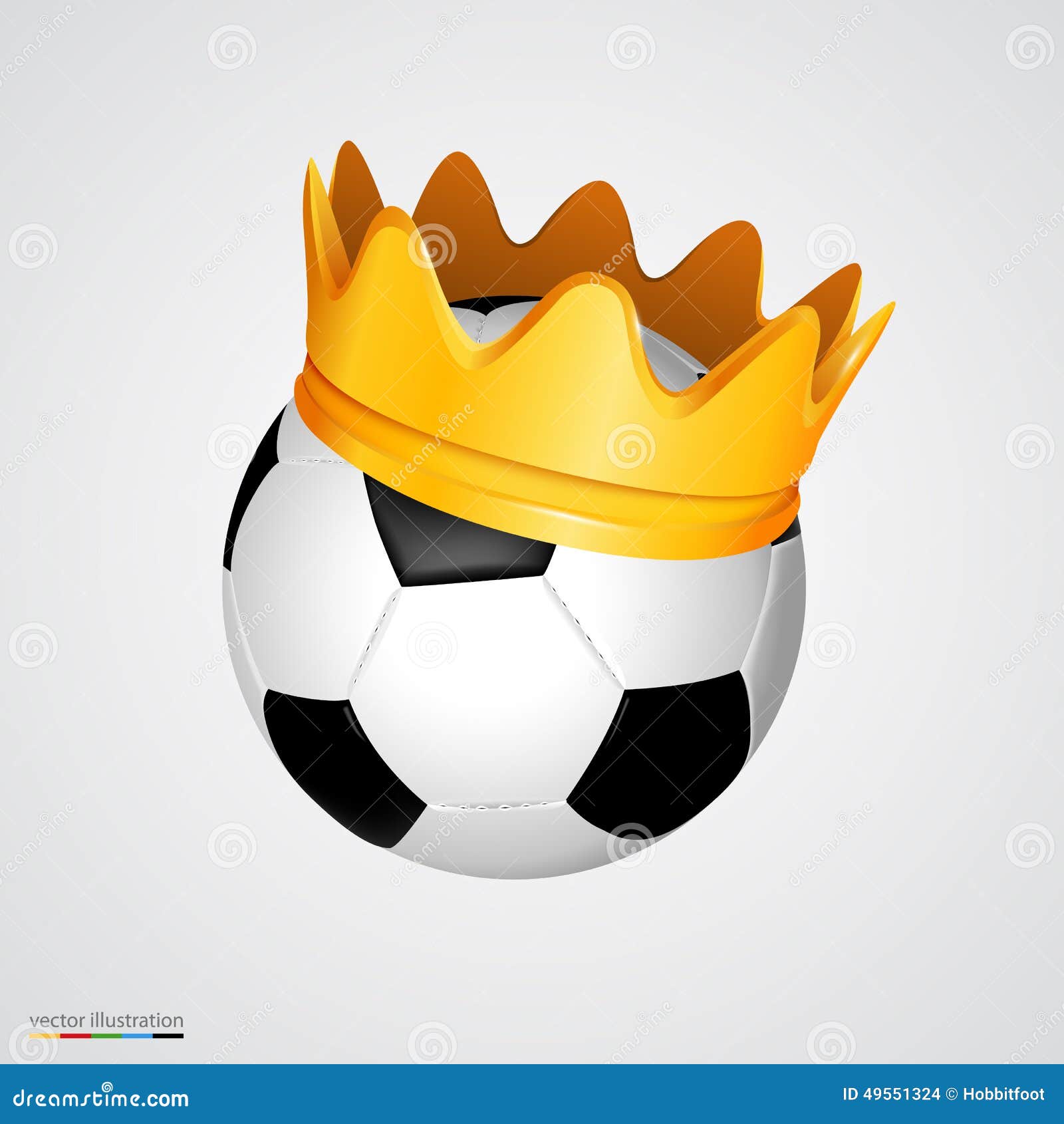 Soccer Ball with a Golden Crown Stock Vector Illustration of golden
