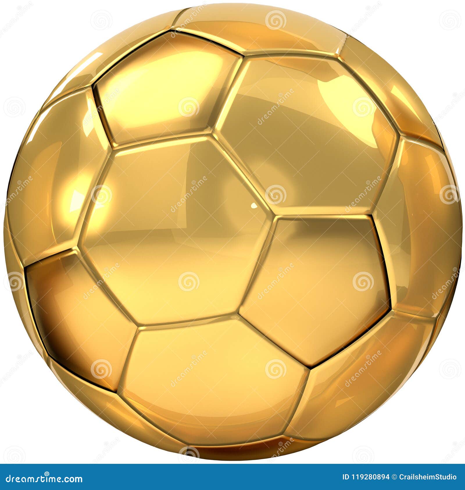 Soccer Ball Golden 3d Rendering Stock Illustration - Illustration of ...