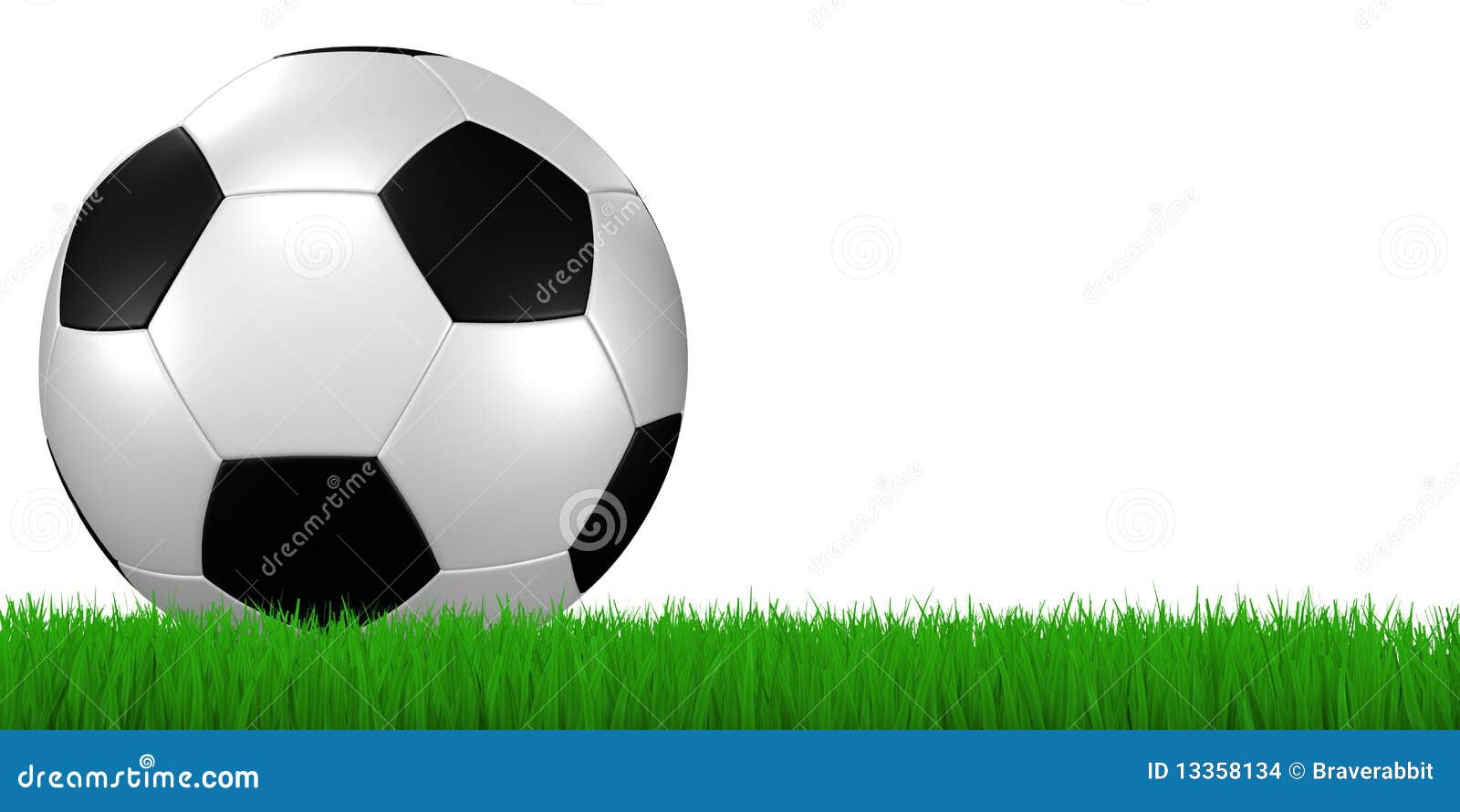Soccer Ball in Grass Clipping Stock Illustration Illustration of