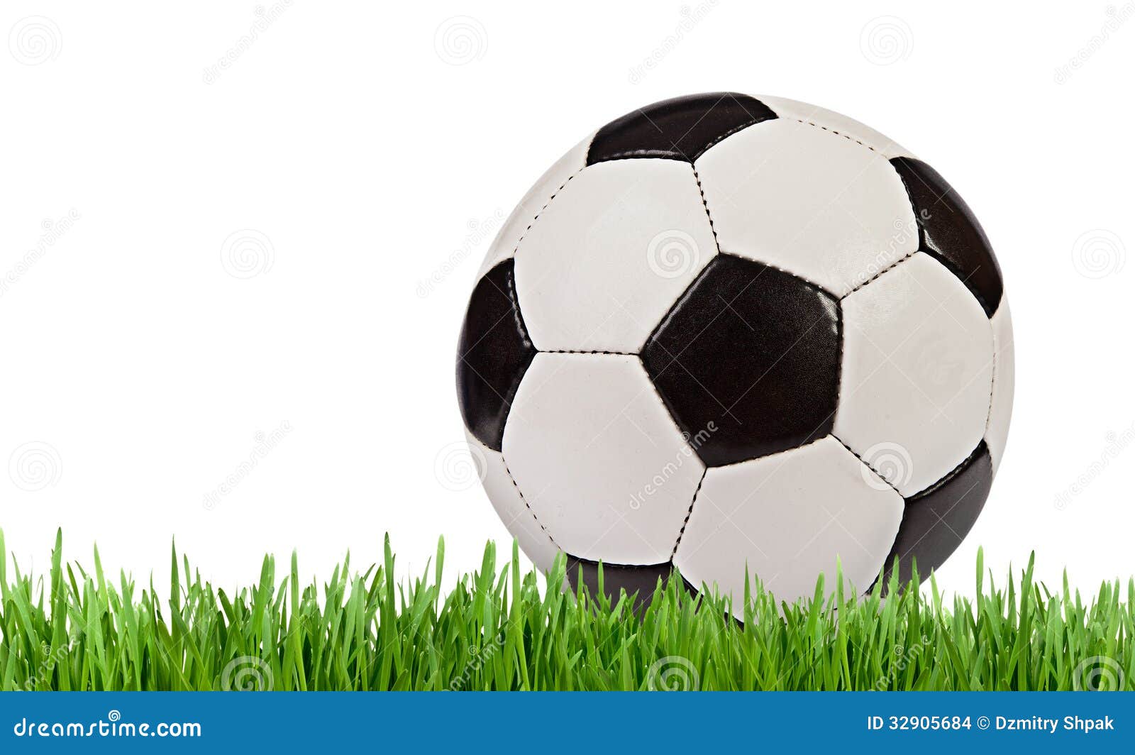 Soccer Ball in the Grass Isolated on White Background Stock Photo Image of soccer, ground