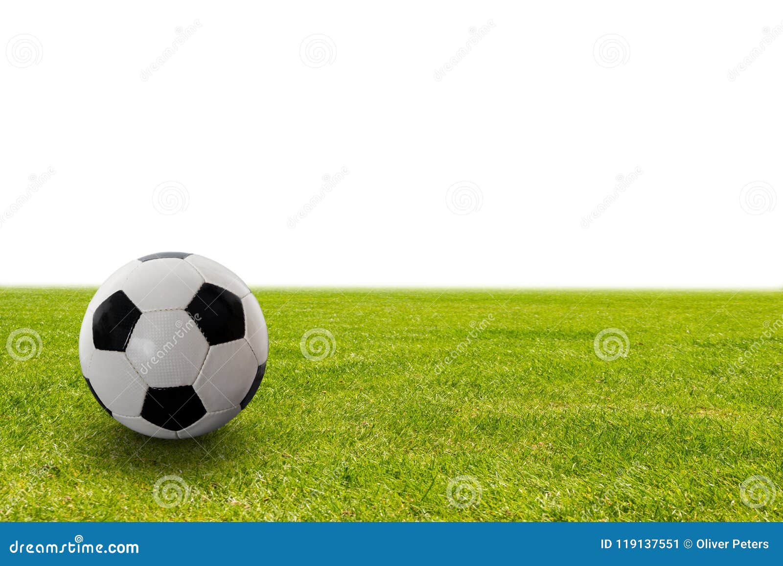 Soccer ball on the grass stock image. Image of field 119137551