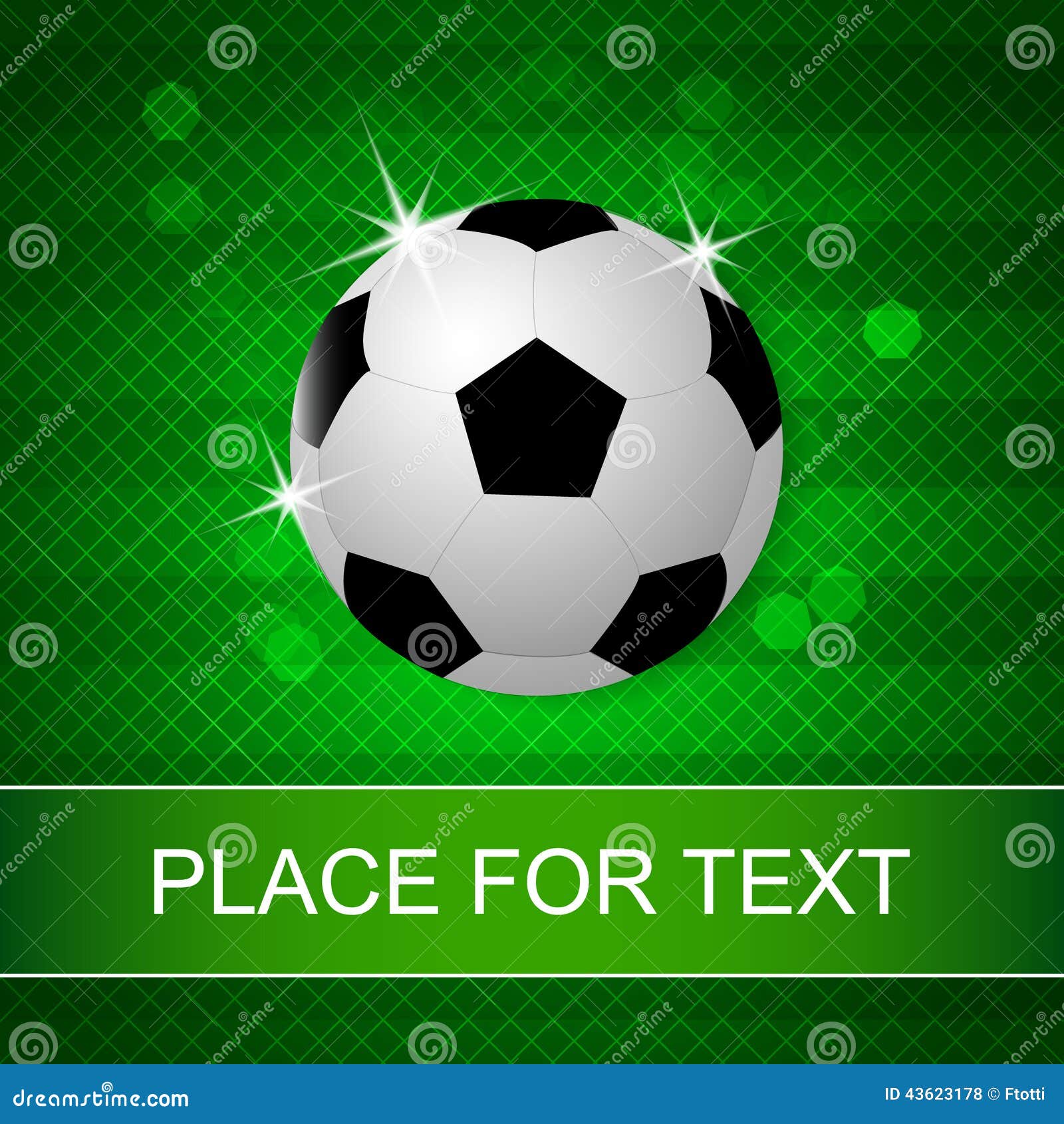 Soccer Ball on Green Background Stock Vector Illustration of training