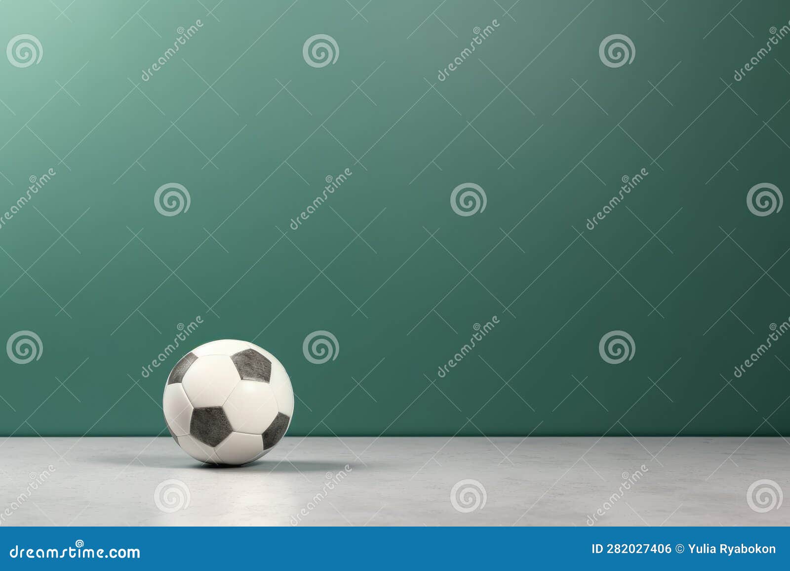Soccer Ball Green Background. Generate Ai Stock Illustration