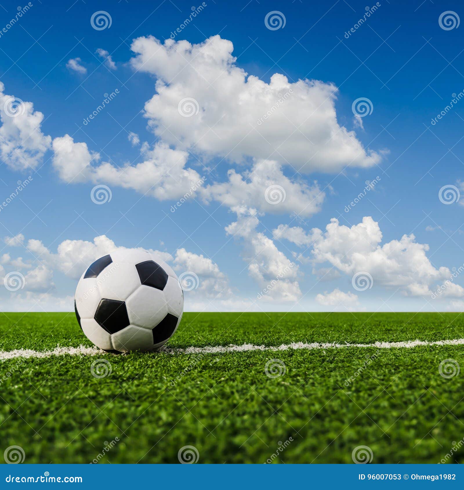 Soccer Ball on the Green Grass of Soccer Field. Stock Image Image of