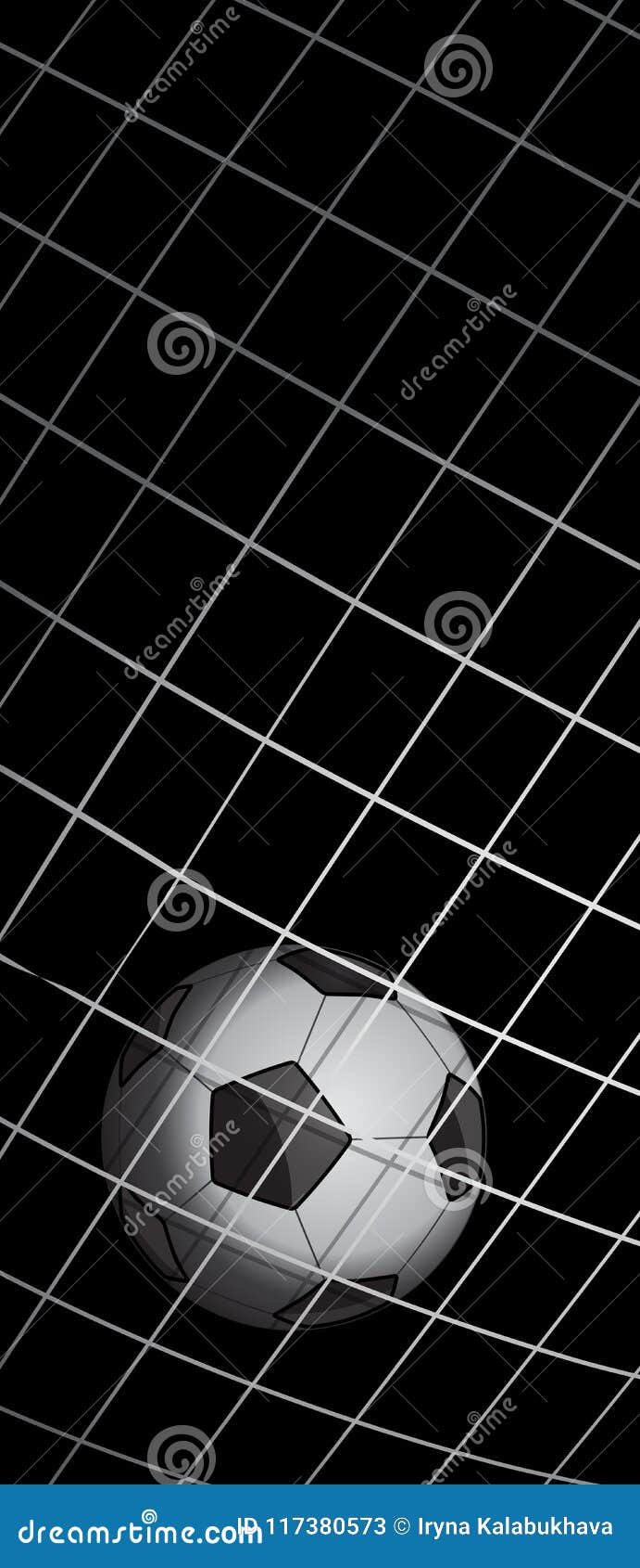 Soccer Ball in a Grid. Vector Stock Vector Illustration of football