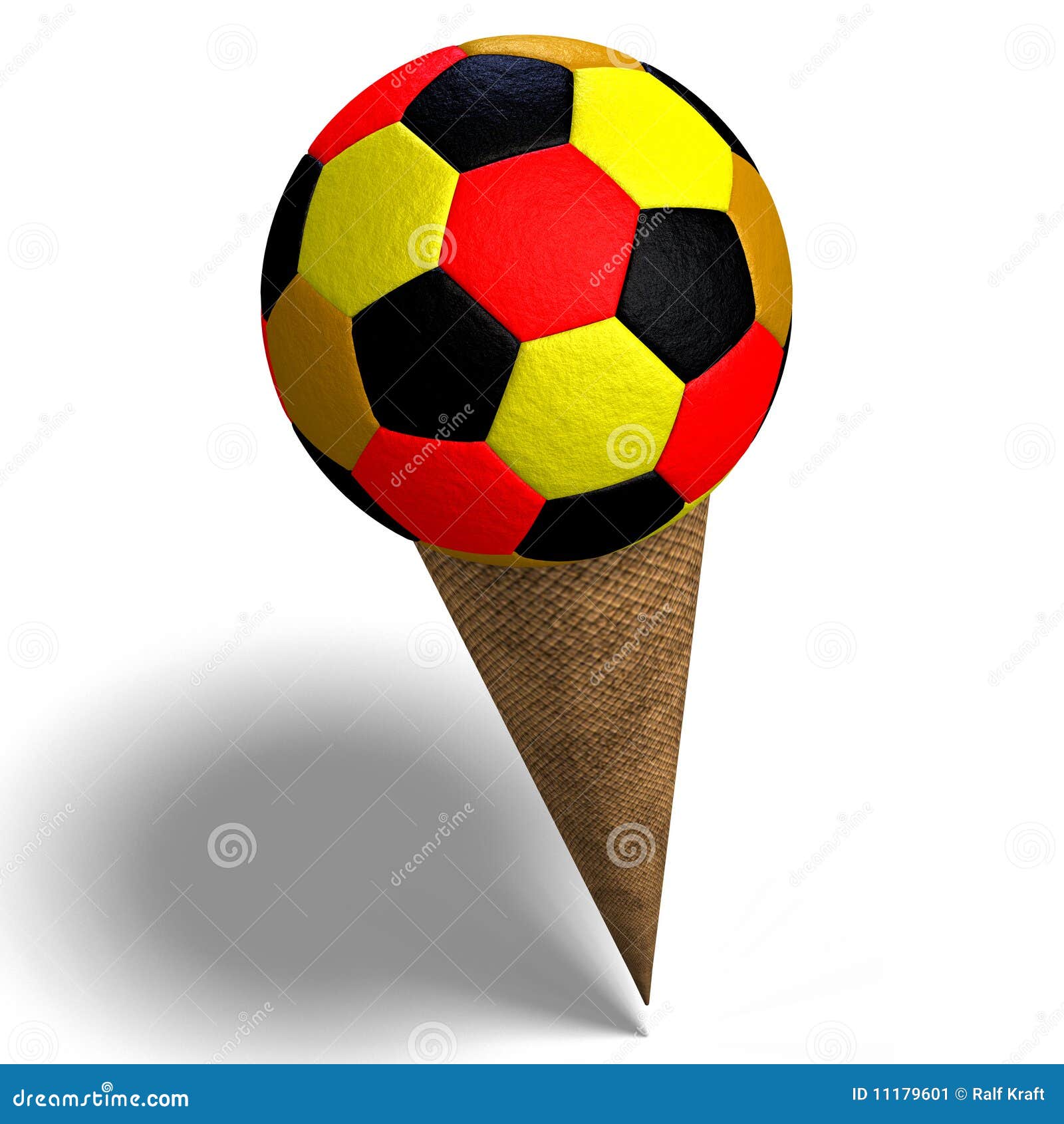 Soccer Ball In An Ice Cream Cone RoyaltyFree Stock Photography