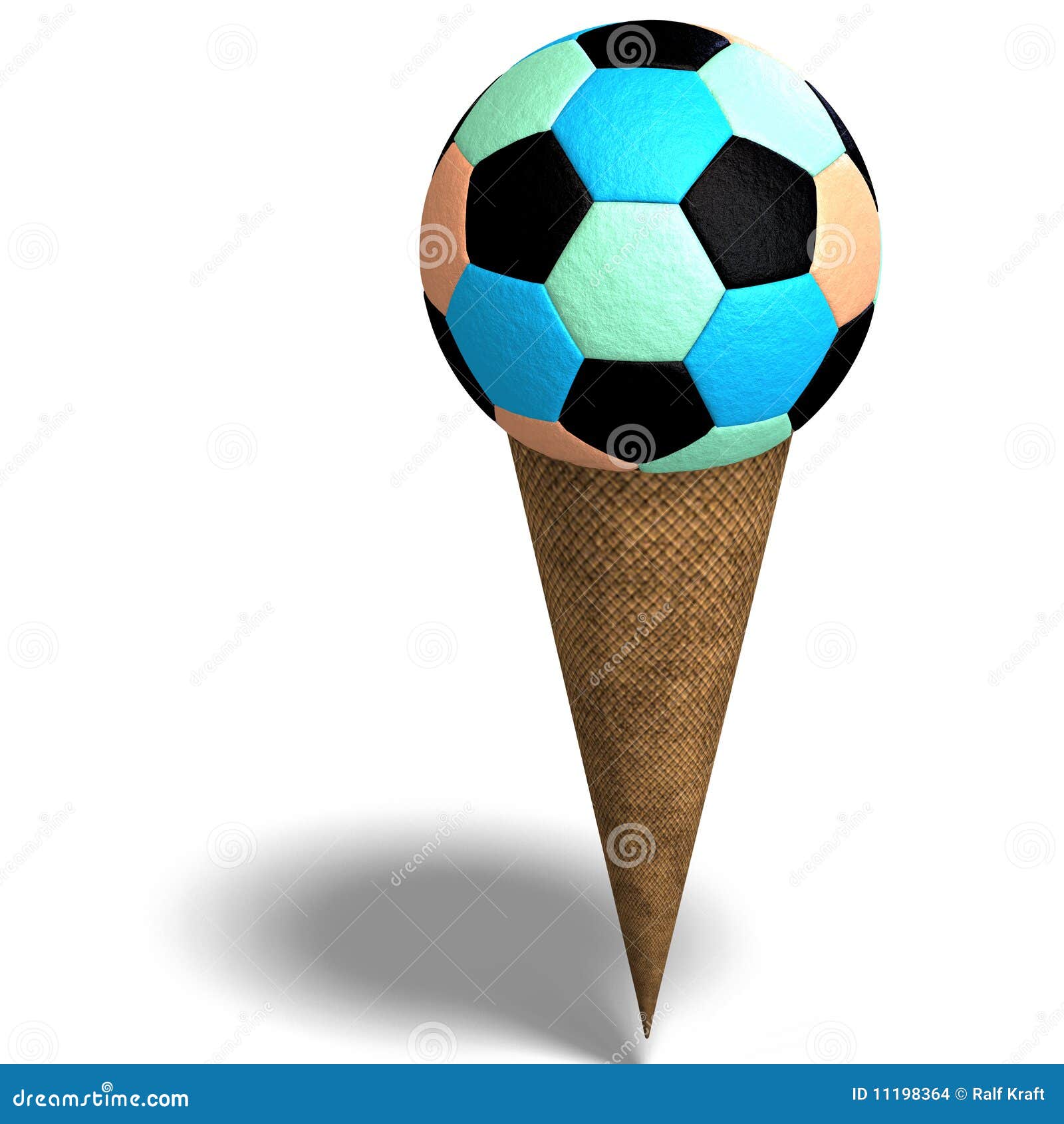 Soccer Ball In An Ice Cream Cone Stock Illustration Illustration of