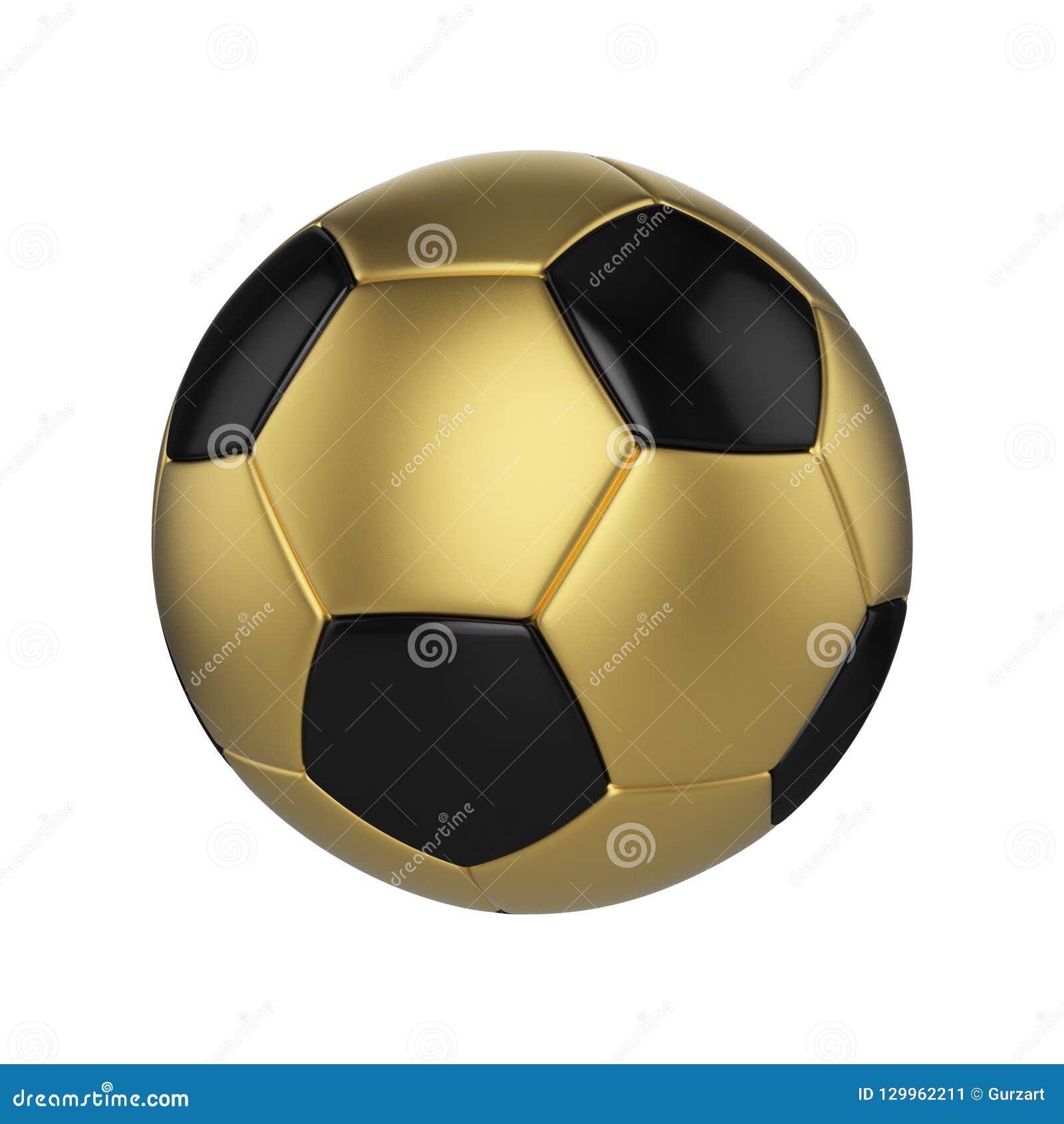 Soccer Ball Isolated on White Background. Black and Gold Football Ball  Stock Illustration - Illustration of object, leather: 129962211