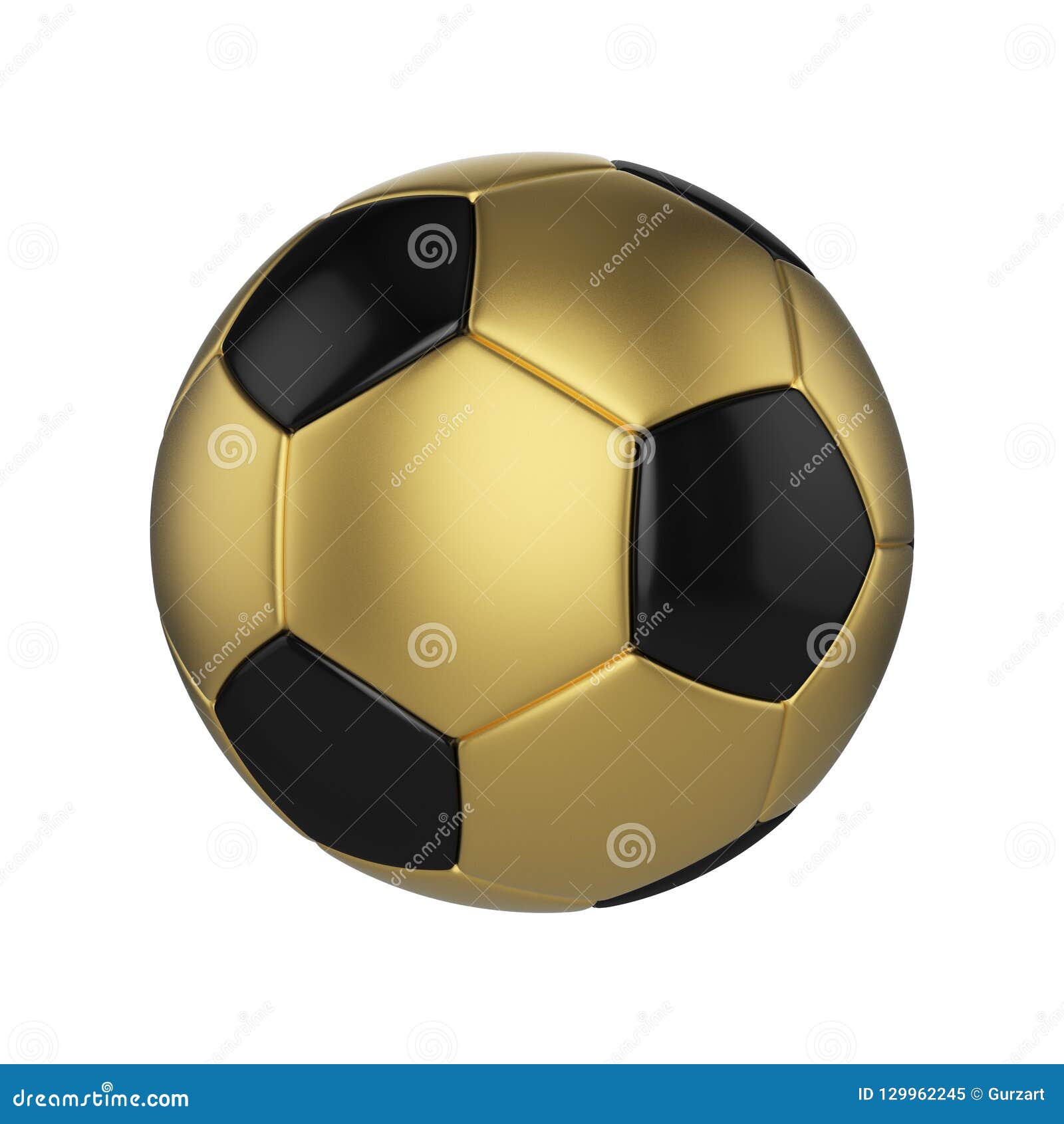 Soccer Ball Isolated on White Background. Black and Gold Football Ball  Stock Illustration - Illustration of black, design: 129962245