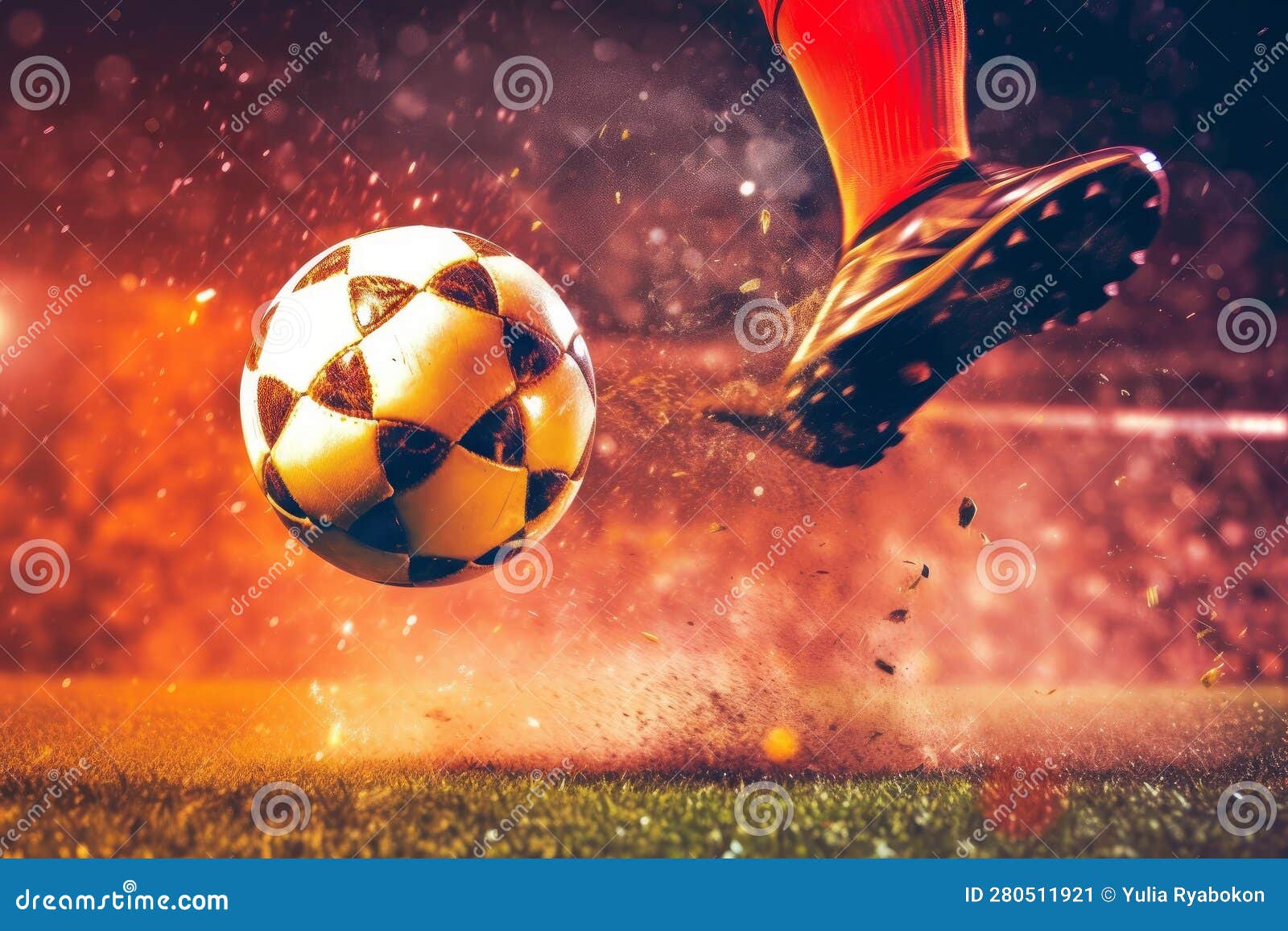 Soccer Ball Kick Player. Generate Ai Stock Illustration Illustration