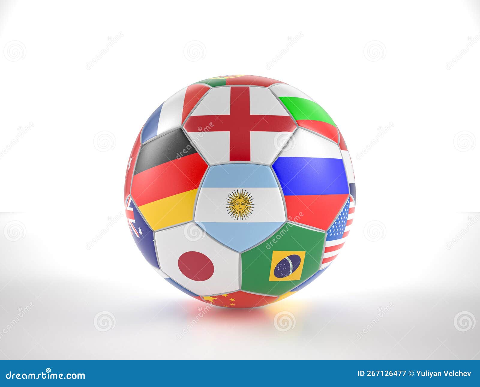 Soccer ball national flags stock illustration. Illustration of