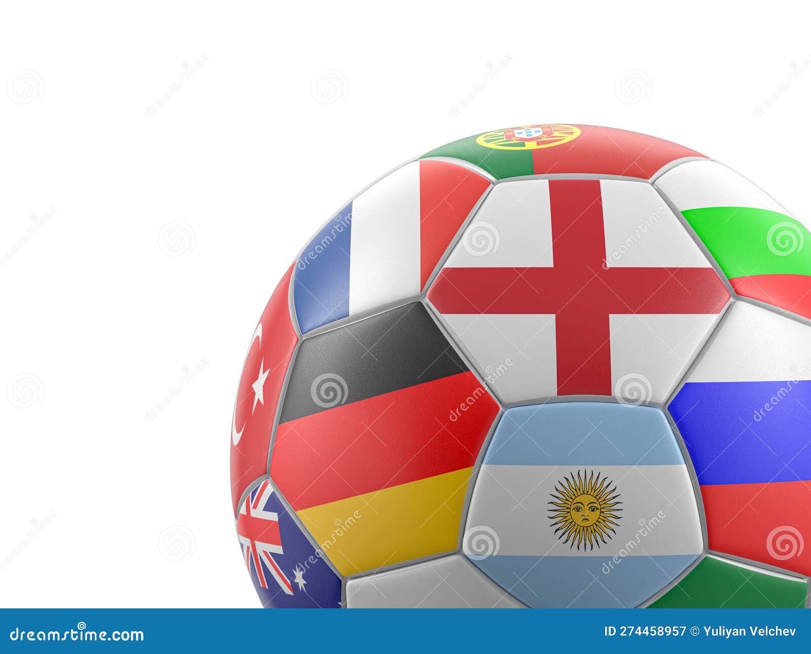 Soccer ball national flags stock illustration. Illustration of leather