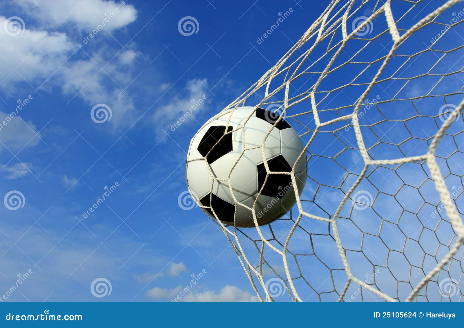 Soccer Ball In Net Stock Photo Image Of Field Gate