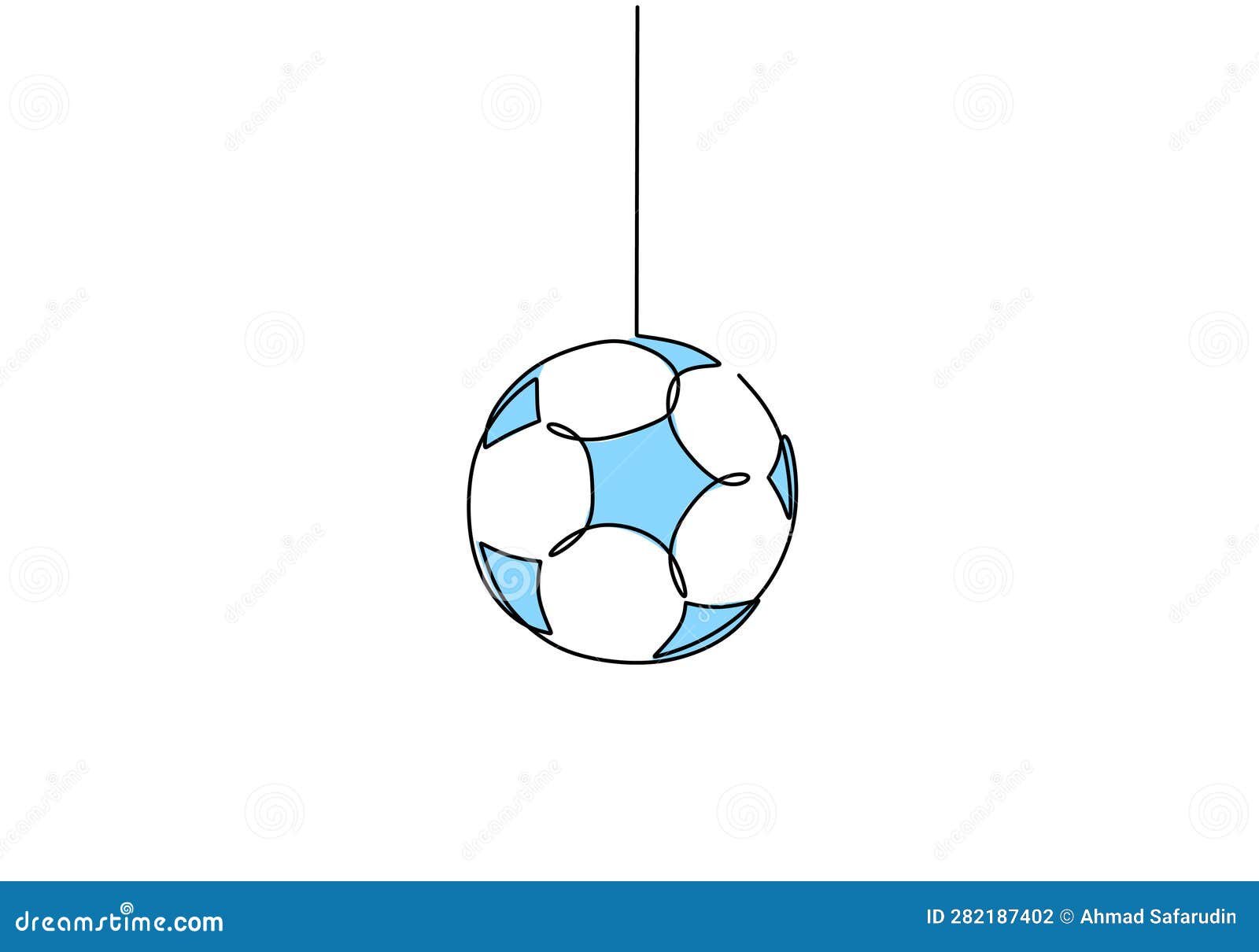Soccer Ball One Line Drawing Continuous Hand Drawn Sport Theme Object