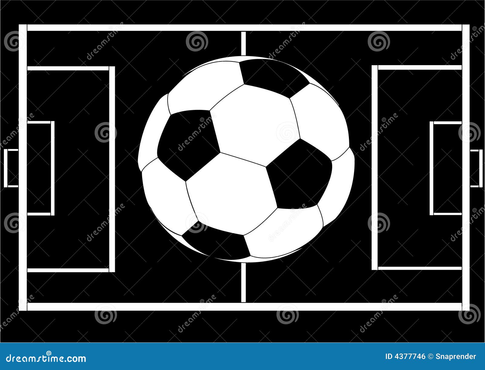 Soccer Ball Over Field Layout Stock Vector Illustration of football