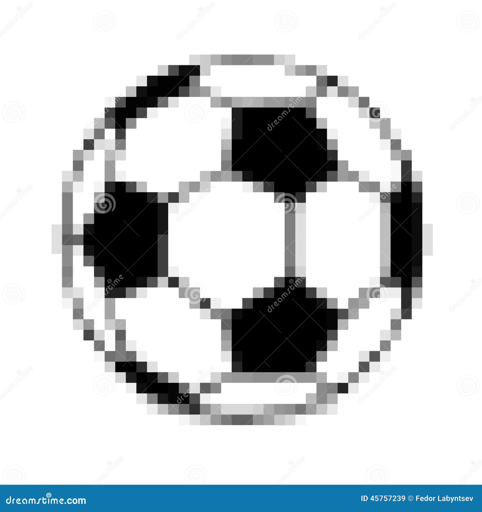 Soccer Ball Of The Pixel Grid Stock Illustration