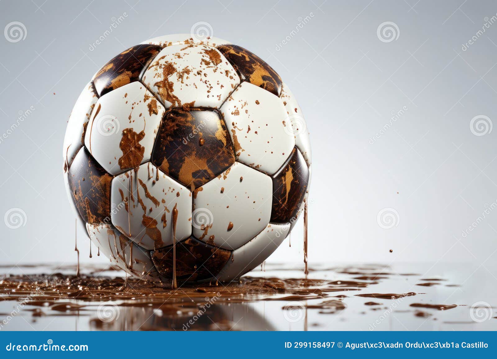 Soccer Ball Stained with Mud after a Hard Game. Stock Image Image of