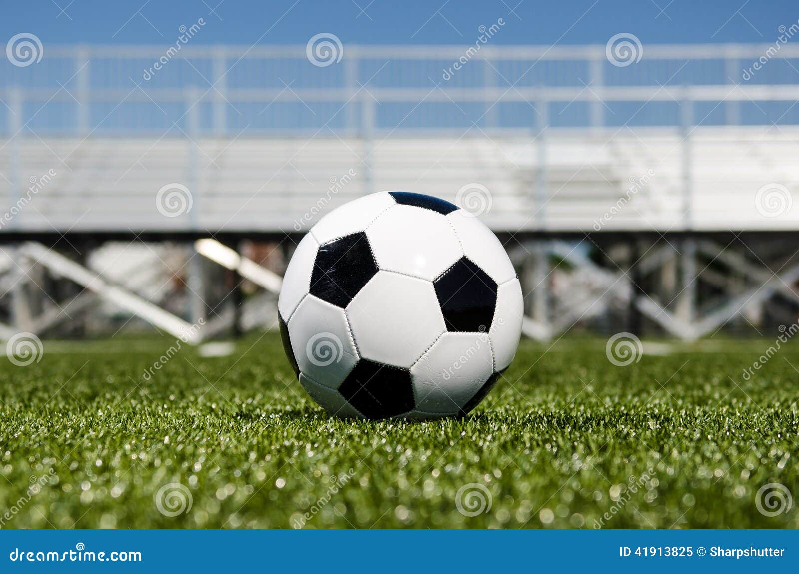 Soccer Ball With Stands In Background Stock Image Image of event