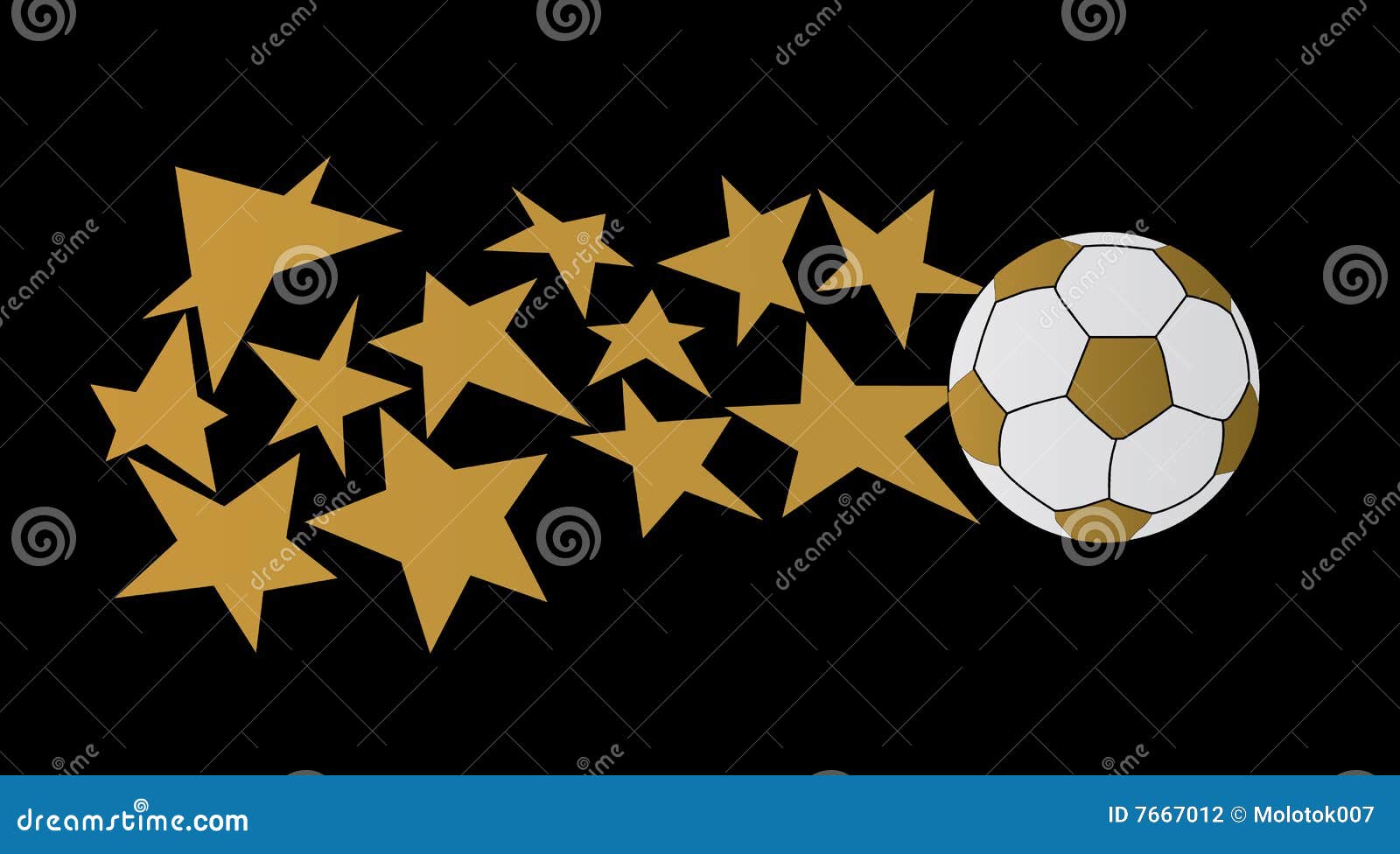 Soccer ball with stars stock vector. Illustration of game 7667012