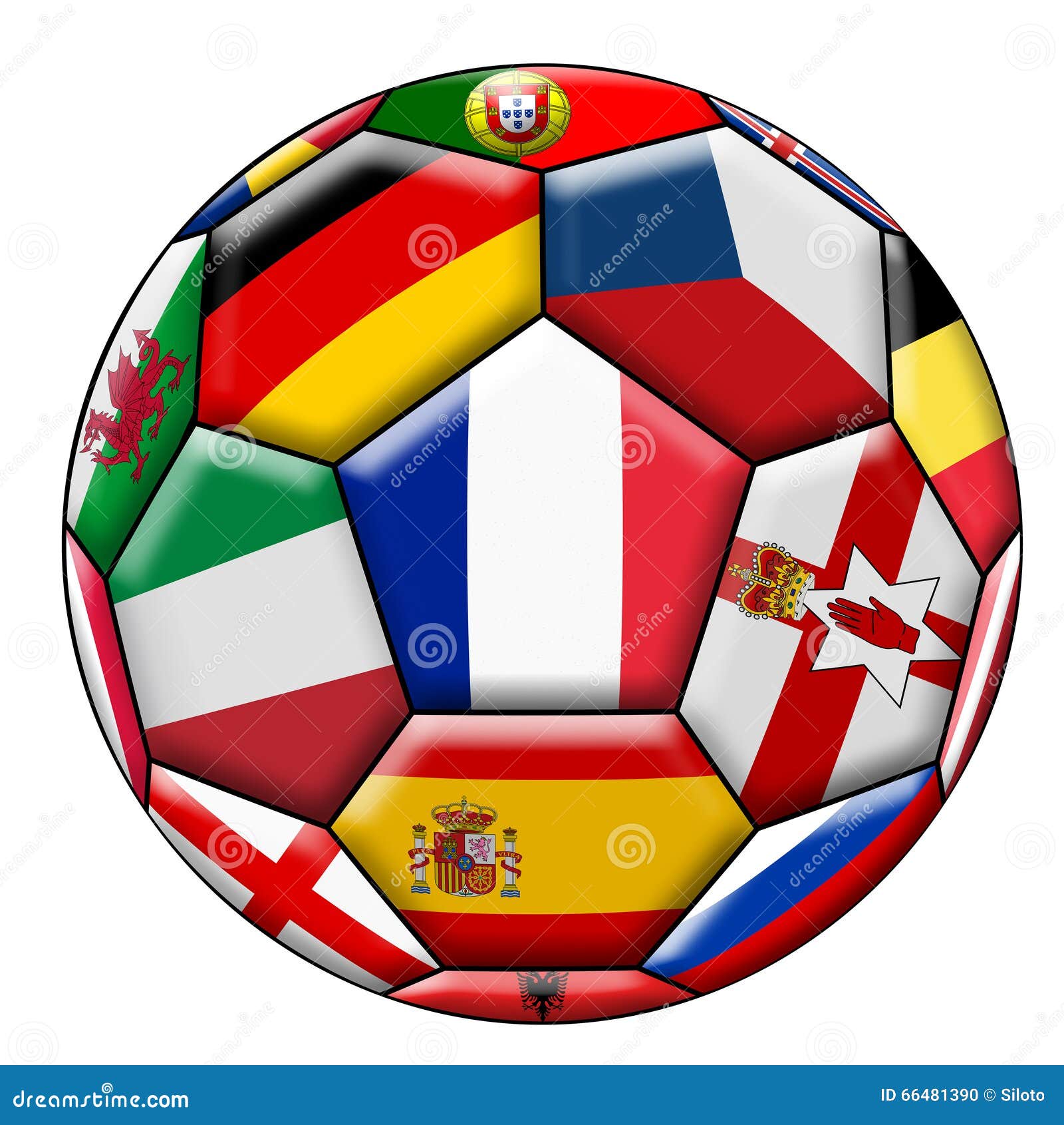 Soccer Ball with Various Flags Stock Illustration Illustration of