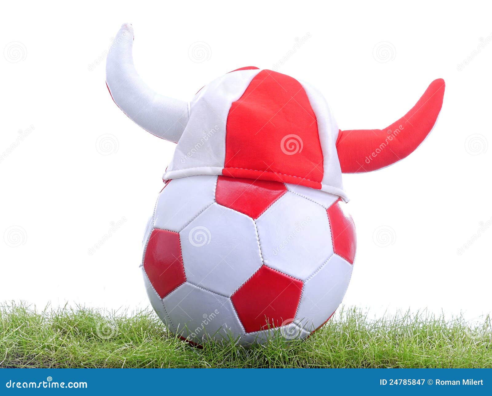 Soccer Ball and Viking;s Cap Stock Image Image of polish, national